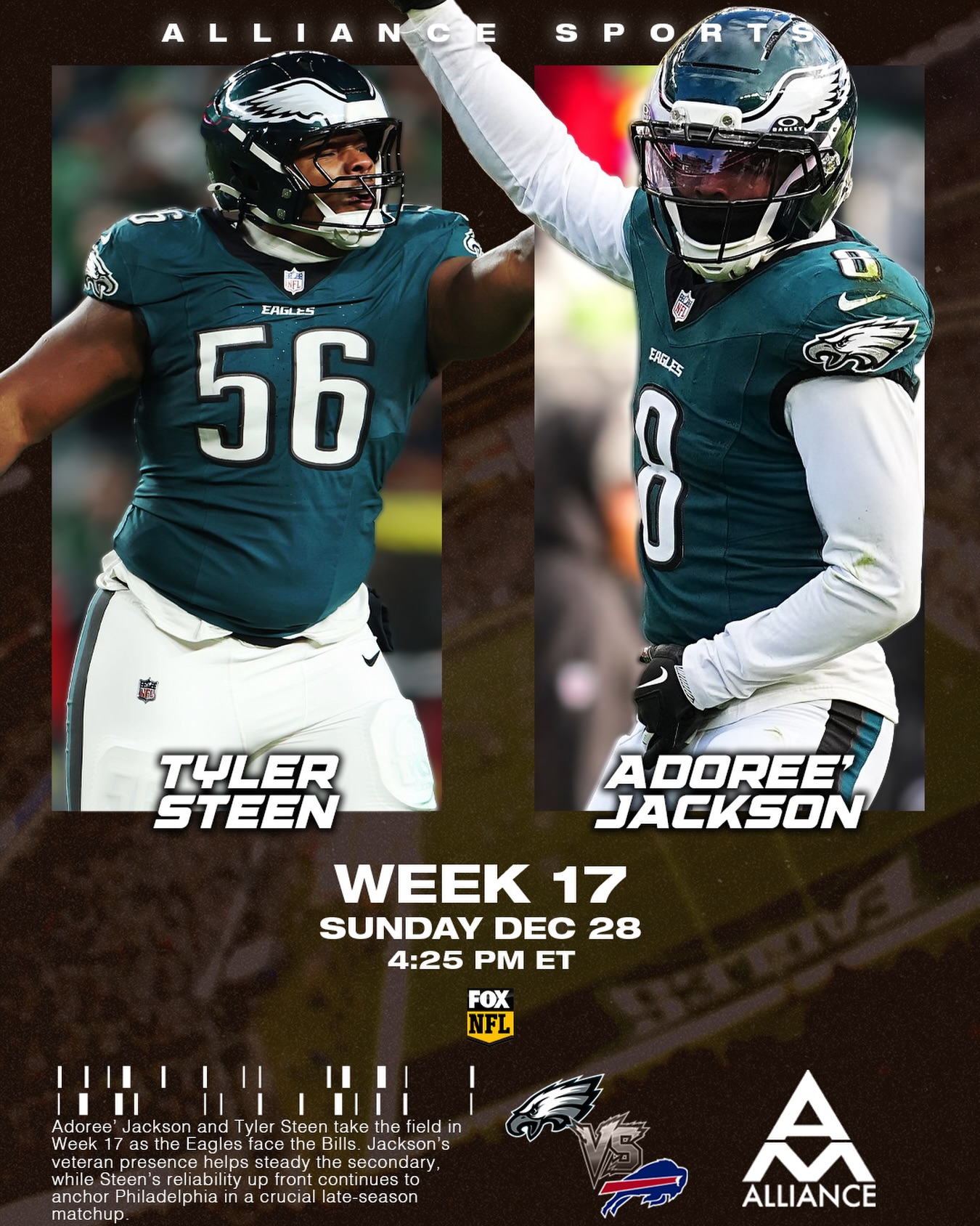 Big stage, big moment β¨ @t.steen54 and @adoreeknows set for a Week 17 showdown vs the Bills π¦