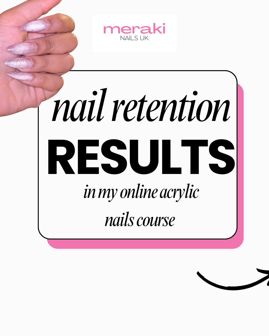 Nail retention results from the online acrylic nails course ⭐️
As a beginner, you can skip the guesswork to achieve high nail retention from the start with the right knowledge
Great nail retention = better service quality to keep your clients coming back
At @merakinailsuk I help beginner nail techs qualify in acrylic nails and stand out with service quality
✨ 𝐖𝐡𝐚𝐭 𝐘𝐨𝐮 𝐆𝐞𝐭 𝐚𝐭 𝐌𝐞𝐫𝐚𝐤𝐢 𝐍𝐚𝐢𝐥𝐬 𝐔𝐊 ✨
💗 𝐀𝐜𝐜𝐫𝐞𝐝𝐢𝐭𝐞𝐝 𝐎𝐧𝐥𝐢𝐧𝐞 𝐀𝐜𝐫𝐲𝐥𝐢𝐜 𝐍𝐚𝐢𝐥𝐬 𝐂𝐨𝐮𝐫𝐬𝐞
Learn acrylics from home, qualify and start your nail business with ease. 100% online & self-paced with pre-recorded videos & accredited certificate included
💗 𝐀𝐜𝐫𝐲𝐥𝐢𝐜 𝐬𝐭𝐚𝐫𝐭𝐞𝐫 𝐧𝐚𝐢𝐥 𝐤𝐢𝐭
Created by a nail tech for nail techs. Save time and the cost of buying individually with this essential acrylic nail kit, that combines quality and affordability!
💗 𝐍𝐚𝐢𝐥 𝐬𝐮𝐩𝐩𝐥𝐢𝐞𝐬
Restock anytime with monomers, acrylic powders & mini kits available
💗 𝐅𝐑𝐄𝐄 𝐠𝐮𝐢𝐝𝐞𝐬
Sign up to the mailing list and get a free guide on the product and equipment essentials you need, how to start your nail business and more
𝐀𝐥𝐥 𝐚𝐯𝐚𝐢𝐥𝐚𝐛𝐥𝐞 𝐯𝐢𝐚 𝐭𝐡𝐞 𝐥𝐢𝐧𝐤 𝐢𝐧 𝐭𝐡𝐞 𝐛𝐢𝐨
💌 Have a question? Send a message via DM, WhatsApp or email