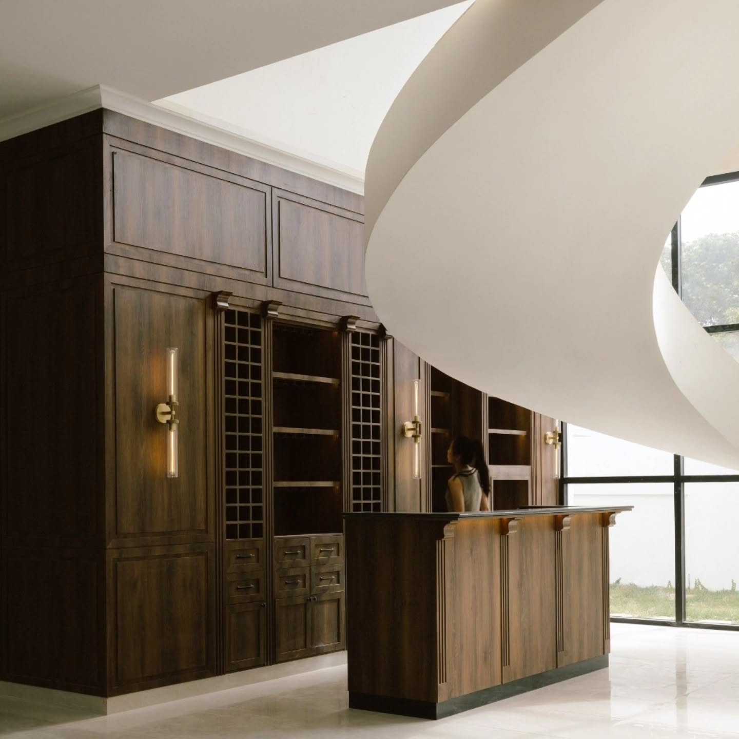 From concept to execution, this handcrafted wooden bar blends Spanish-inspired details with contemporary elegance. Fully designed and built by DOS.