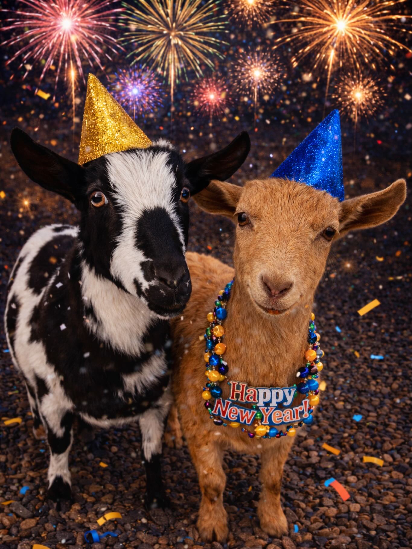 Happy New Year! 🎊
Excited for what the New Year brings, kidding season, and upcoming shows!
Ft. Rockin JF Willow Springs “Willow” & Hanson Hideaway Skippy PnutBtr “Skippy”
#adga #babygoats #nigeriandwarfgoats #dairygoats #hobbyfarm
