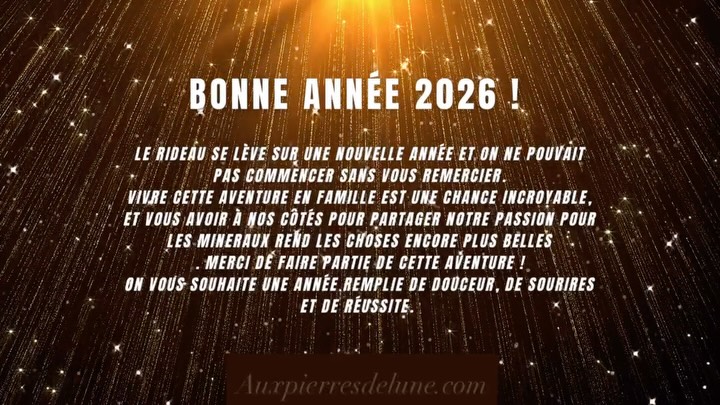 🌙Nous tenions à vous remercier d’être à nos côtés.
Merci de faire grandir cette aventure avec nous !
Nous vous souhaitons une année 2026 remplie de douceur, de sérénité et de jolis moments. ❤️
Belle année à tous ! 🥂#mineraux #lithotherapie #vertus #bienetre #rennes