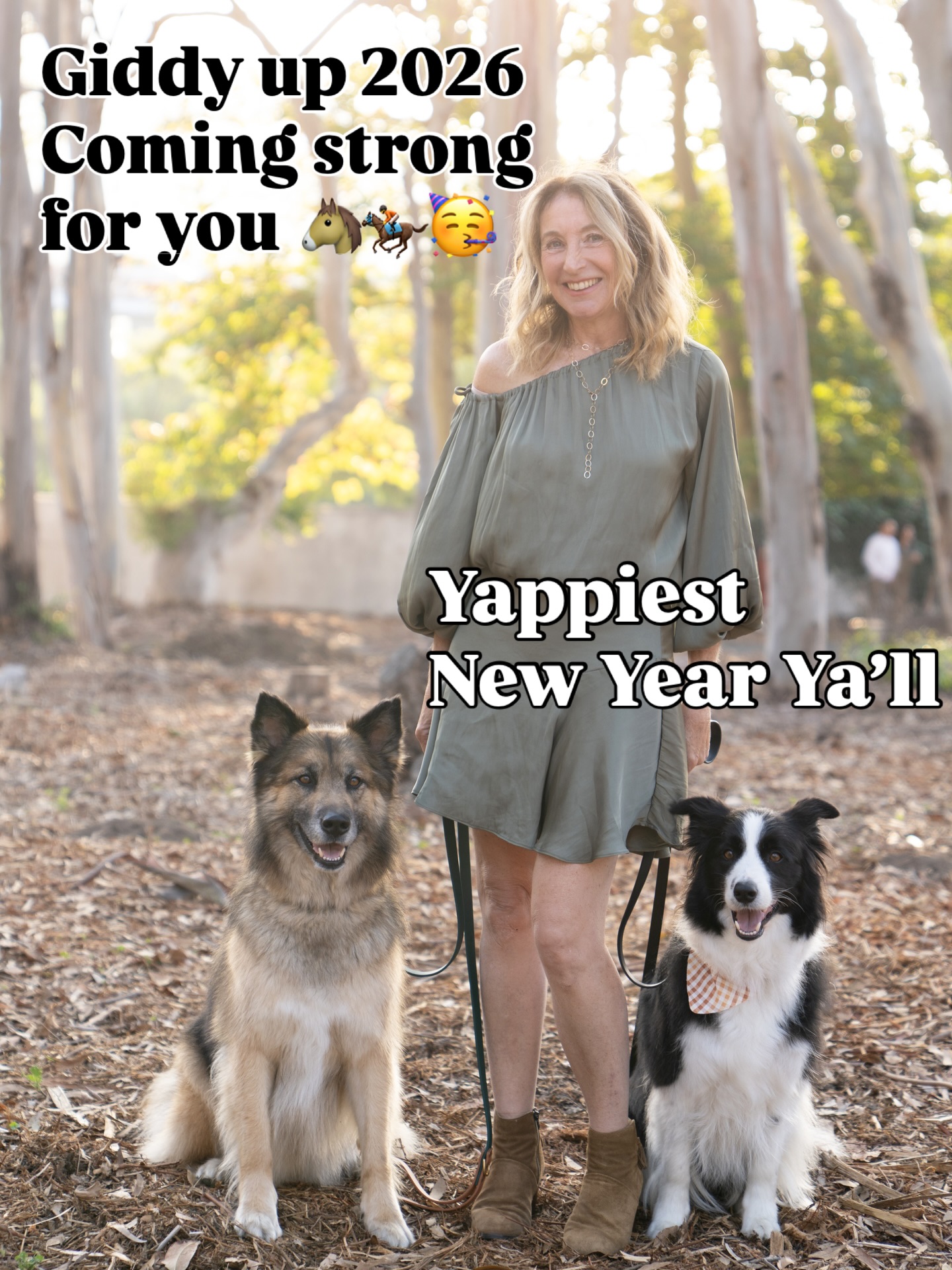 Here we go galloping into 2026! Wishing ya’ll the most joyful moments with your dogs everyday ! A huge thank you to our doggy families, our loyal clients who come back year after year, our new clients and all our wonderful partners. Without YOU, I would not be celebrating Les Pawtounes 6th year of growth, learnings and continued passion for helping families have the best relationships with their dogs. Thank YOU for your continued support, the opportunities, and the ❤️. May 2026 be your very best year ever! Photo credit yoshie_photo_la #dogtraining #herdingdogs