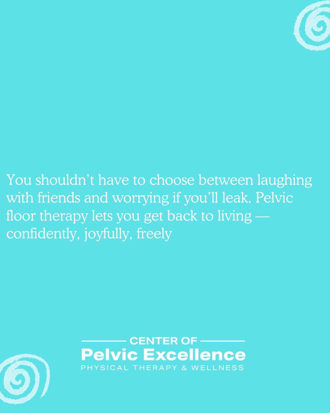 If you’ve ever crossed your legs when you laugh, avoided jumping on the dance floor, or planned your night around bathroom breaks — you’re not alone.
But as we step into a new year, it’s time to leave “just in case” bathroom trips and bladder leaks in the past.
Pelvic floor therapy can help retrain your muscles for better control, strengthen your core support, and eliminate those frustrating “leak moments” that steal your confidence.
You deserve to toast, dance, and laugh through midnight without worry.
Because 2026 is the year you move freely — not cautiously. 🥂
At COPE PT, we help you reclaim your quality of life, one celebration at a time. Because healing should lead to freedom — and this year, that starts with you
---------------
📍 Dallas: 12700 Hillcrest Rd., Ste 149, Dallas, TX 75230 | 📞 (817) 381-5110
📍 McKinney: 3721 S. Stonebridge Dr., Unit 1102, McKinney, TX 75070 | 📞 (817) 381-5177
🌐 Book your session: copept.com
