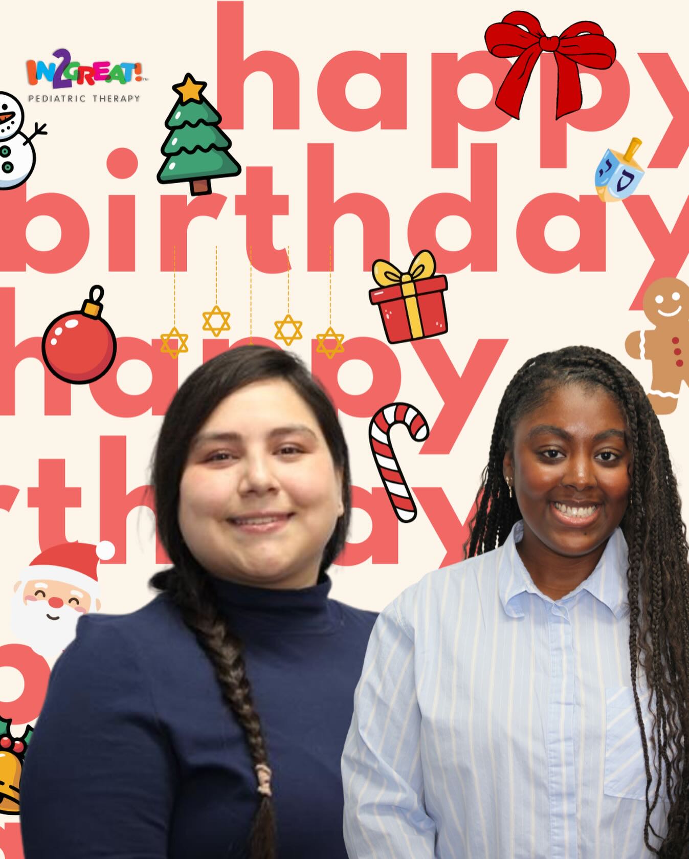It’s a December birthday celebration at In2Great! 🎄🎉
Wishing the happiest of birthdays to our incredible team members who get to celebrate during the most festive month of the year.
Thank you for bringing joy, care, and heart to everything you do — we’re lucky to have you! 💙🎂
#birthdaymonth #birthdaywishes #in2greatpediatrictherapy #staffcelebration