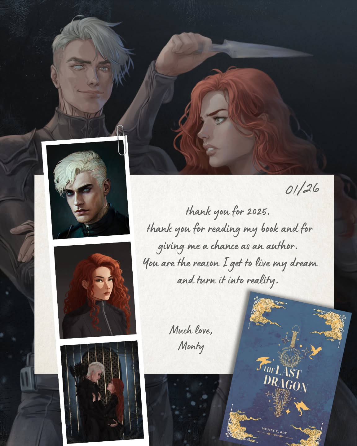 Thank you, everyone, for an amazing year. I'm forever grateful for everyone who liked, shared, shouted out, or supported me loudly or quietly. It truly means the world!
Because of your support, I get to continue being creative and learn and improve something I've loved since I was ten years old.
Coming into 2026 with that is unbeatable. 💙
#bookstagram #indieauthor #romantasyauthor #romantasybooks #fantasyromance #bookrecs #slowburnromance