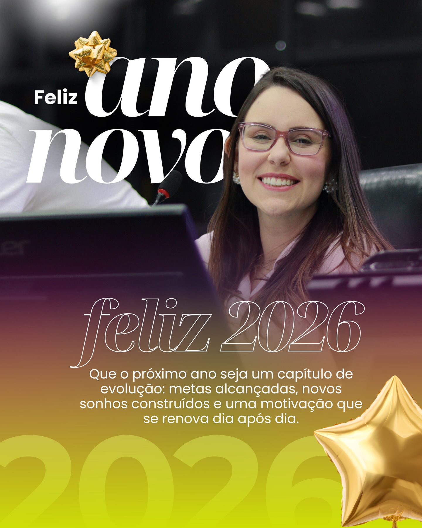Que 2026 chegue com mais cuidado, mais diálogo e mais humanidade.
Encerramos um ano de muito trabalho, encontros, desafios e aprendizados.
Que o novo ano traga esperança renovada, coragem para seguir e união para construir uma Contagem cada vez mais justa e acolhedora.
Seguimos juntas e juntos, com fé, presença e compromisso.
Feliz Ano Novo! ✨💜
