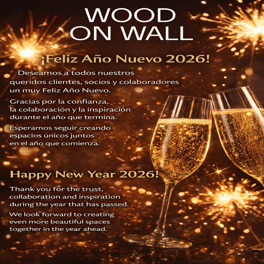 ✨ ¡Feliz Año Nuevo 2026! ✨
Deseamos a todos nuestros queridos clientes, socios y colaboradores un muy Feliz Año Nuevo.
Gracias por la confianza, la colaboración y la inspiración durante el año que termina.
Esperamos seguir creando espacios únicos juntos en el año que comienza.
✨ Happy New Year 2026! ✨
We wish all our dear clients, partners and colleagues a very Happy New Year.
Thank you for the trust, collaboration and inspiration during the year that has passed.
We look forward to creating even more beautiful spaces together in the year ahead.
#HappyNewYear #FelizAñoNuevo #WoodOnWall #NewBeginnings #Design #Interiors #ThankYou