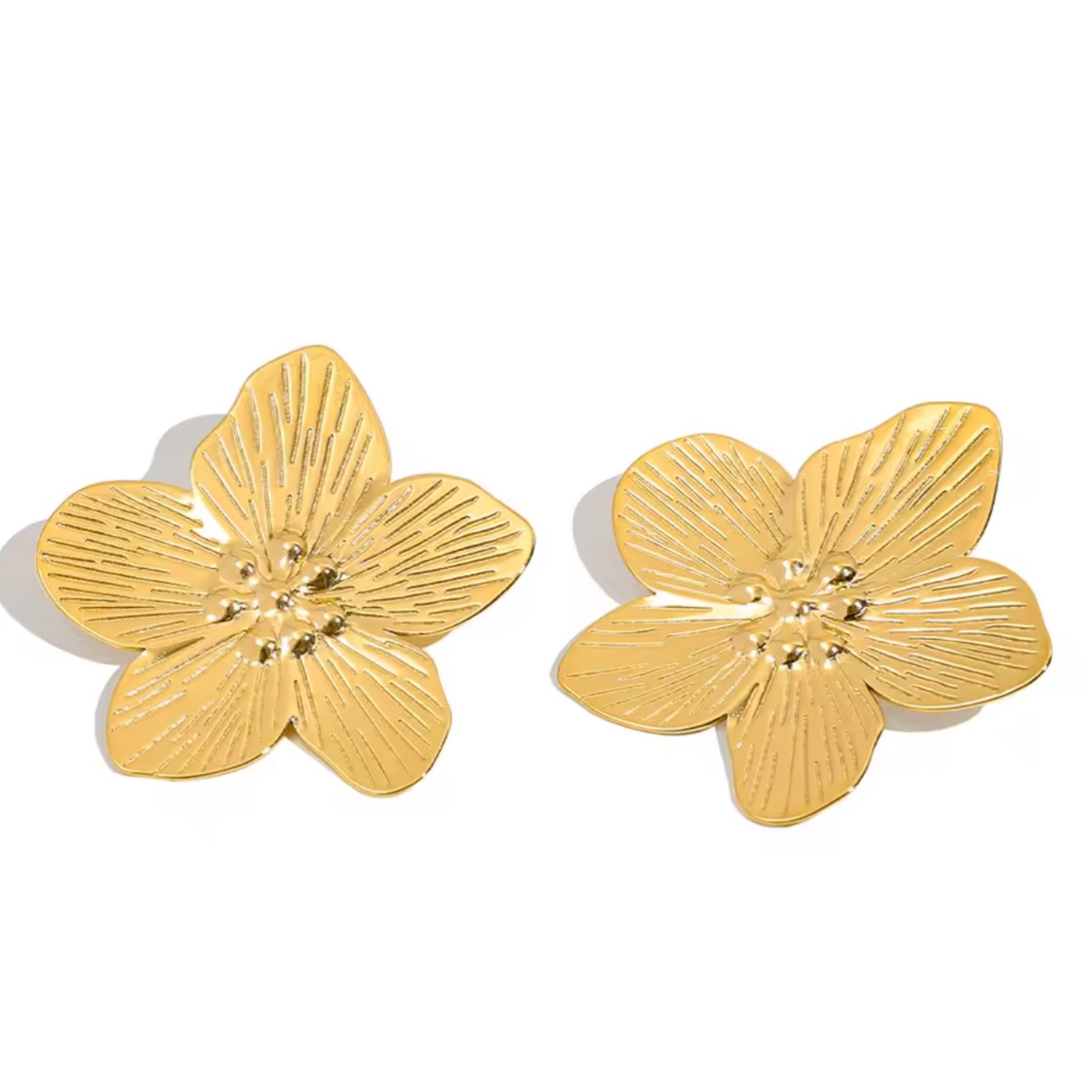 Fashion Flower Plating 304 Stainless Steel Stainless Steel Earrings