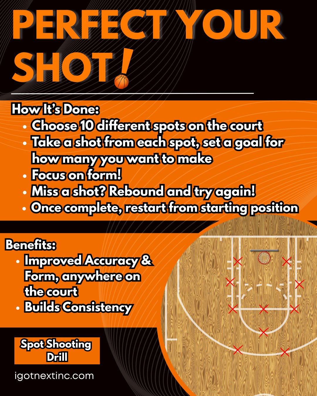 Versatility and accuracy are key! Spot shooting is a fun and perfect drill to warm-up with to make sure you're on point with every shot! 🏀🙌
https://wix.to/bKFv2FY
#basketball#explorepage#workout