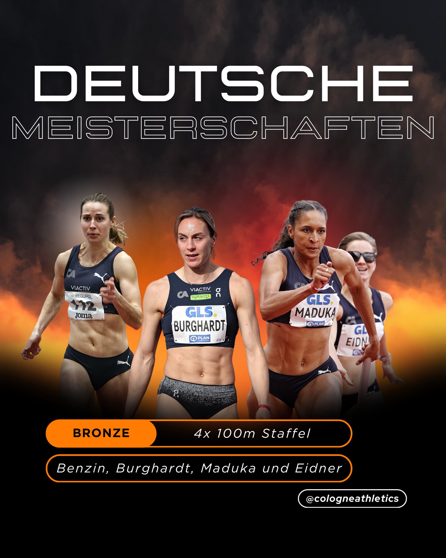 Ein letztes Highlight zum Jahresabschluss ✨
Bevor wir das Jahr 2025 verabschieden und den Blick auf die kommende Saison richten, möchten wir noch einmal einen ganz besonderen Moment Revue passieren lassen: den großartigen Erfolg unserer Frauenstaffel bei den Deutschen Meisterschaften in Dresden. Mit einer starken Teamleistung sicherten sich unsere Sprinterinnen die Bronzemedaille und sorgten für einen der sportlichen Höhepunkte dieses Jahres.
Als Startläuferin brachte Alexandra Burghardt die Staffel auf Kurs und übergab den Stab an Lea Sophie Benzin, die ihn souverän an Tiffany Eidner weiterreichte. Schlussläuferin Jessie Maduka machte es noch einmal spannend und lief in einem neuen Vereinsrekord von 44,81 Sekunden als Erste über die Ziellinie. Auch wenn in anderen Zeitläufen zwei Staffeln minimal schneller waren, bleibt diese Leistung ein herausragender Erfolg.
Mit dieser Bronzemedaille, viel Teamgeist und einem neuen Vereinsrekord verabschieden wir ein sportlich unvergessliches Jahr – und freuen uns auf alles, was 2026 noch bringen wird.
#nationals #relays #review #team