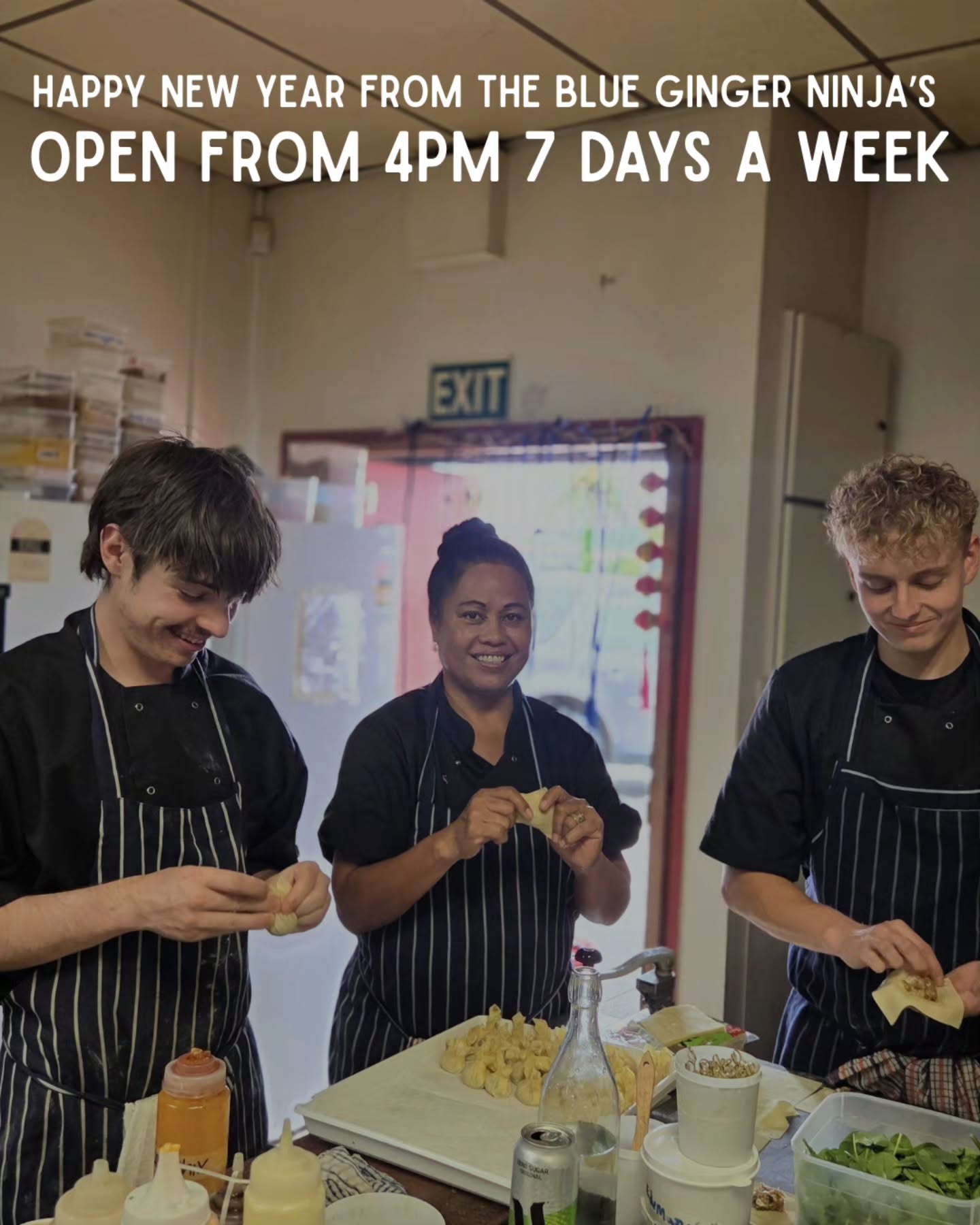New year dumpling factory in full effect 🕺🏽😂💙 #dinner #whitianga