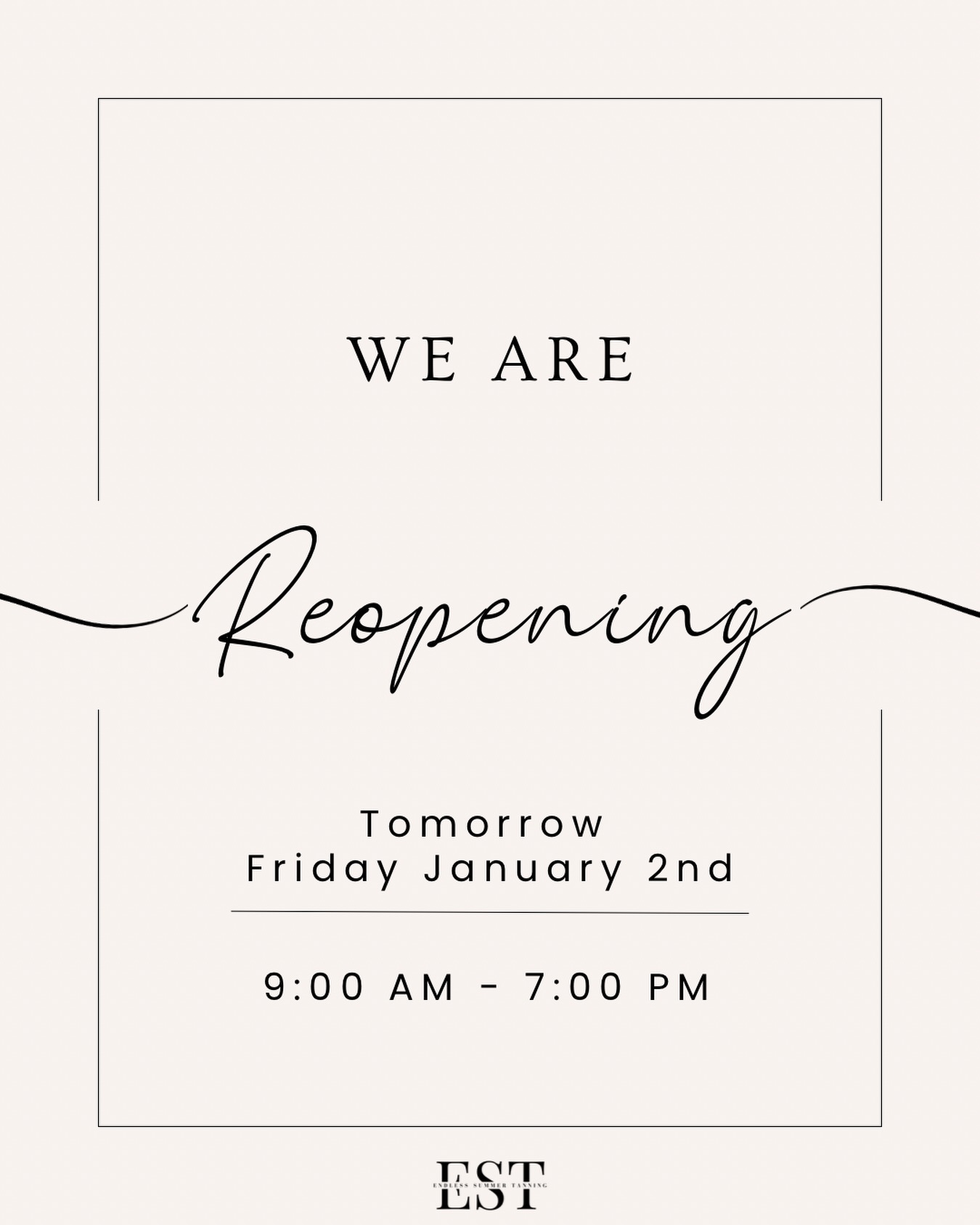 We’re reopening tomorrow 🤍
So many of you have reached out asking how to support us, and truly, the answer is simple. Come by. Let us see your familiar faces. Share a hug, a smile, or a few kind words. Being together in this space is part of how we move forward.
This moment created a ripple that touched so many, and the love from this community has meant more than we can put into words. Endless Summer has always been about connection, confidence, and care, and we wouldn’t be where we are without you.
As we step into a new year and open our doors again, we would really love to see you and welcome you back.
Temporary hours as we regain stability:
Mon–Fri 9:00–7:00
Sat 10:00–4:00
Sundays closed
Thank you for being part of our community. We can’t wait to see you 🤍