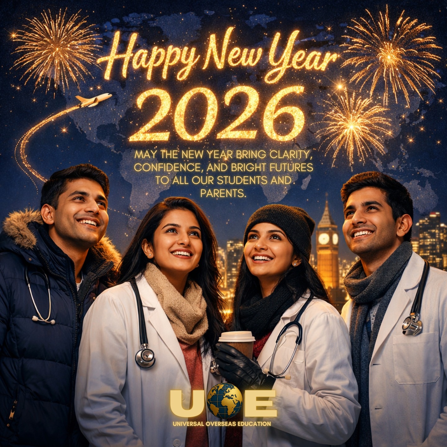As we step into 2026, our mission at Universal Overseas Education (UOE) remains the same: turning your dreams of becoming a global doctor into reality. 🎓✨
To all our students and parents, may this year bring the clarity to choose the right path, the confidence to excel, and the bright future you’ve worked so hard for. From the streets of London to campuses across the globe, your journey starts here!
Ready to start your MBBS abroad journey this year? 💰 Don't forget about the UOE Scholarship 2026—win up to ₹5 Lakh in support!
🌐 Visit Our Website: www.uoeconsultancy.com
📞 Call/WhatsApp:
+91 9035954041
+91 8296062054
@uoe.consultancy
Ignore Tags:
#MBBSAbroad #MythBusting #StudyMedicine #NMCApproved #AffordableEducation #UOEConsultancy #FutureDoctor #TransparentGuidance #MedicalSchool