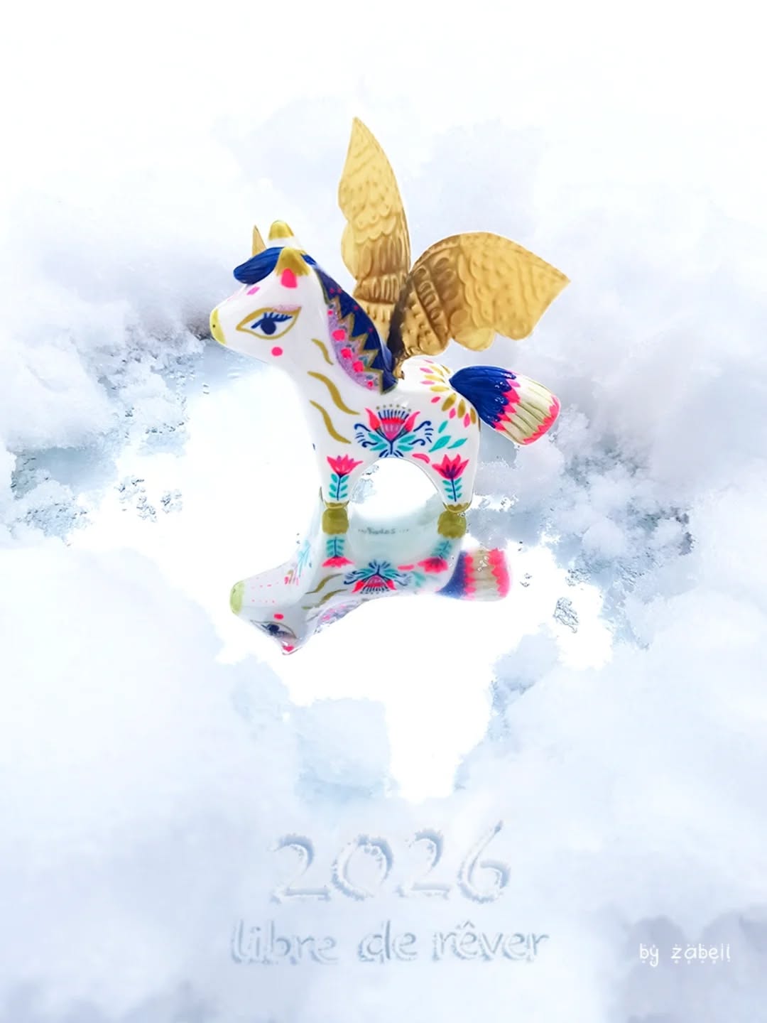 ✨Une carte de voeux un peu spéciale qui, je l'espère, vous plaira ! (J'avais plus envie de volume que d'illustration cette année.)
🐎 2026 est l'année du cheval, je nous la souhaite libre et exaltée, plus proche de nos rêves, à l'écoute de nos aspirations profondes !
Soyez libres d'être un cheval fou qui se rêve en licorne, libres d'être la version de vous même qui vous ressemble vraiment! Libre de croire en la poésie du monde, même quand tout, dans cette époque, nous dicte le contraire.
🦄 La chance se trouvera peut-être sous le sabot d'un cheval cette année donc cultiver la!
✨Aimez passionnément, souriez beaucoup, vivez fort et rêvez grand!
°°°
J'ai modelé ce cheval à la main et je l'ai décoré ces derniers jours pour faire cette mise en scène. Si vous le voulez, je peux vous raconter l'histoire derrière cette création, vous embarquer dans les coulisses de cette réalisation mais pour ça laissez moi un ptit commentaire pour me prouver que ça vous intéresse. 💖 Merci 🙏
°°°
#voeux #clay #art #2026 #cheval