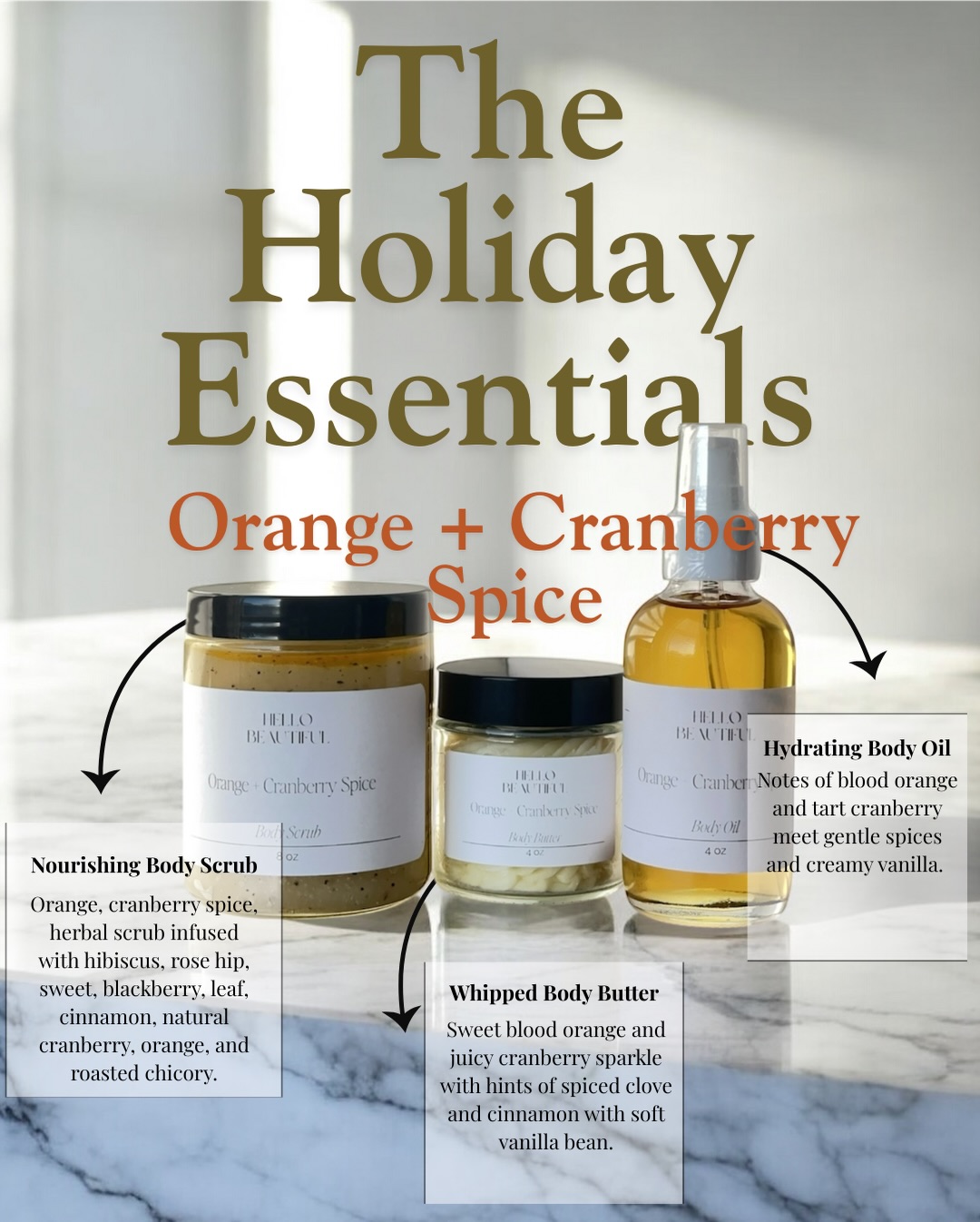 Click the Holiday Sale in our Bio to get yours while supplies last! Our Limited Holiday Gift sets are running low. These deliciously warm and comforting scents are perfect to take you into the new year with a new, luxe and nourishing skin care routine.