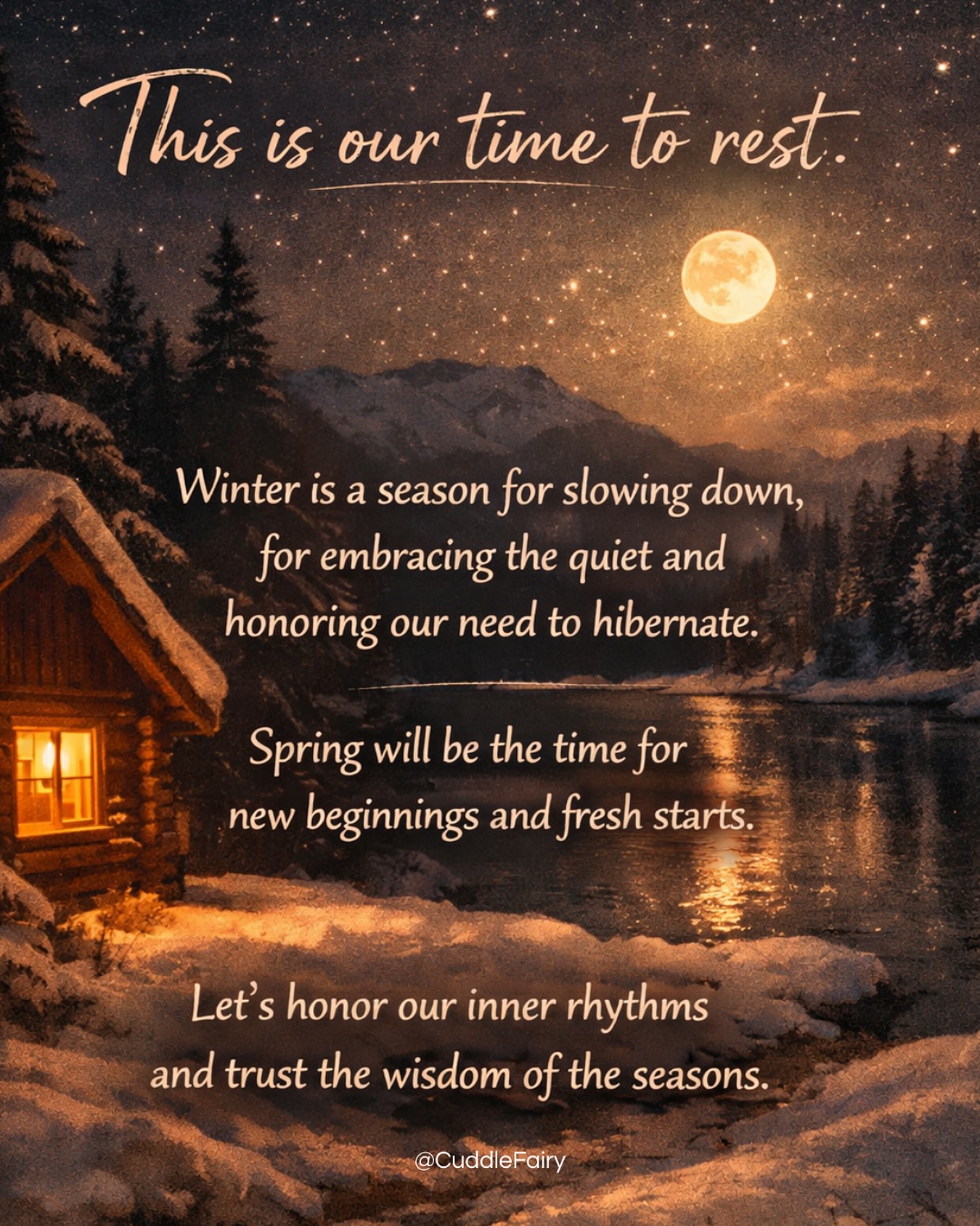 Winter is a time of rest, not fresh starts & pushing goals. Let yourself rest & reflect. And make your goals and resolutions in the spring when our new year used to be before the calendar changed.
I pray you give yourself the rest and self care you deserve this time of year and not pressure yourself to push like society insists. 🙏🏻
For those of you who have followed me awhile you will recognise my winter message. 🥰 I share something similar ever year. Amazingly, this is my 10th year sharing this with you lovely lot. 😍
#newyearresolutions #newyearresolution2025 #newyeargoals #newyearnewyou #newyearmemes #newyearquotes #winterquotes #wintermemes