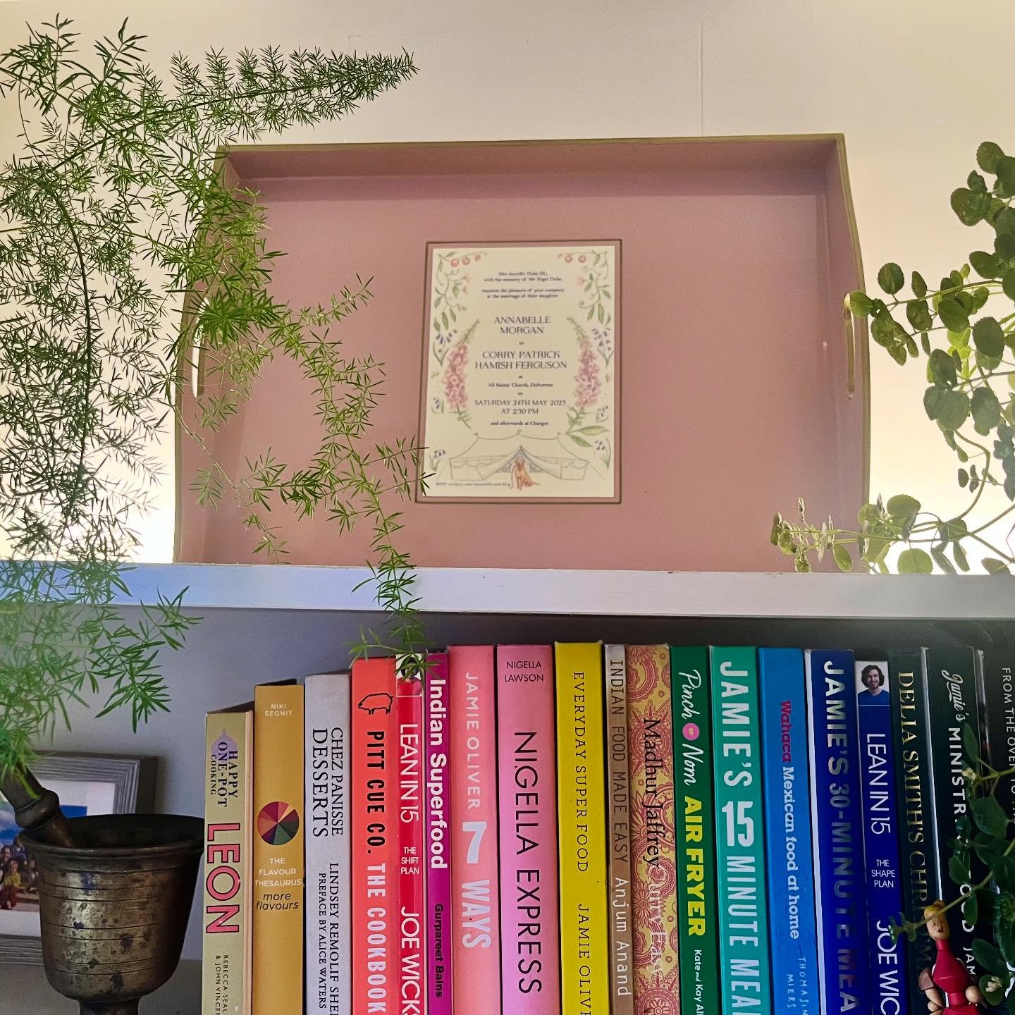 Beautifully illustrated wedding invitation on dusky pink tray. #weddingmemories
.
.
#smallbusiness
#weddingtray
#weddinginvitation
#weddingsuppliers