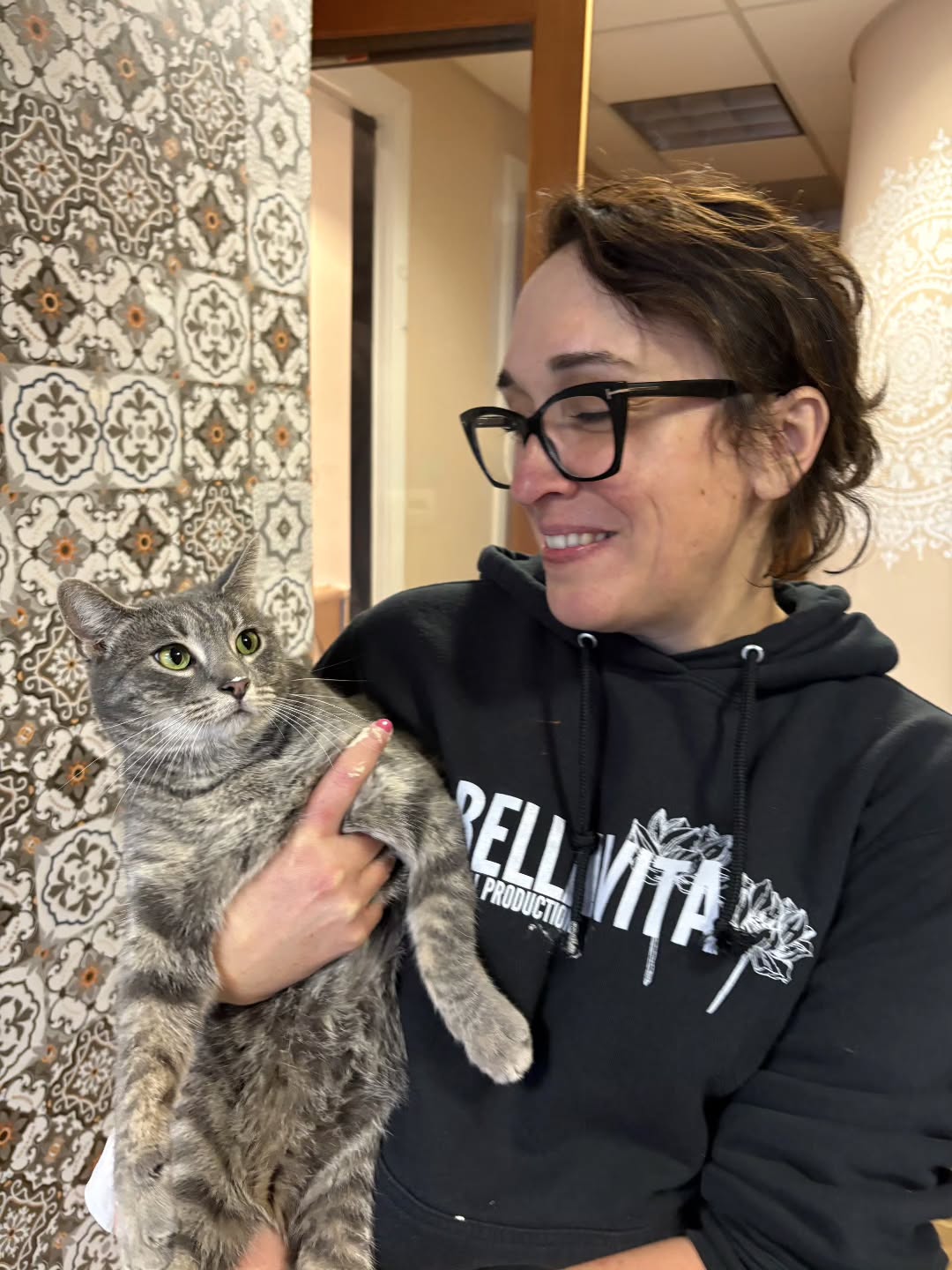 Sweet baby girl Rosita (adoptable!)...with paint on her nose! "I was just helping, mom" haha