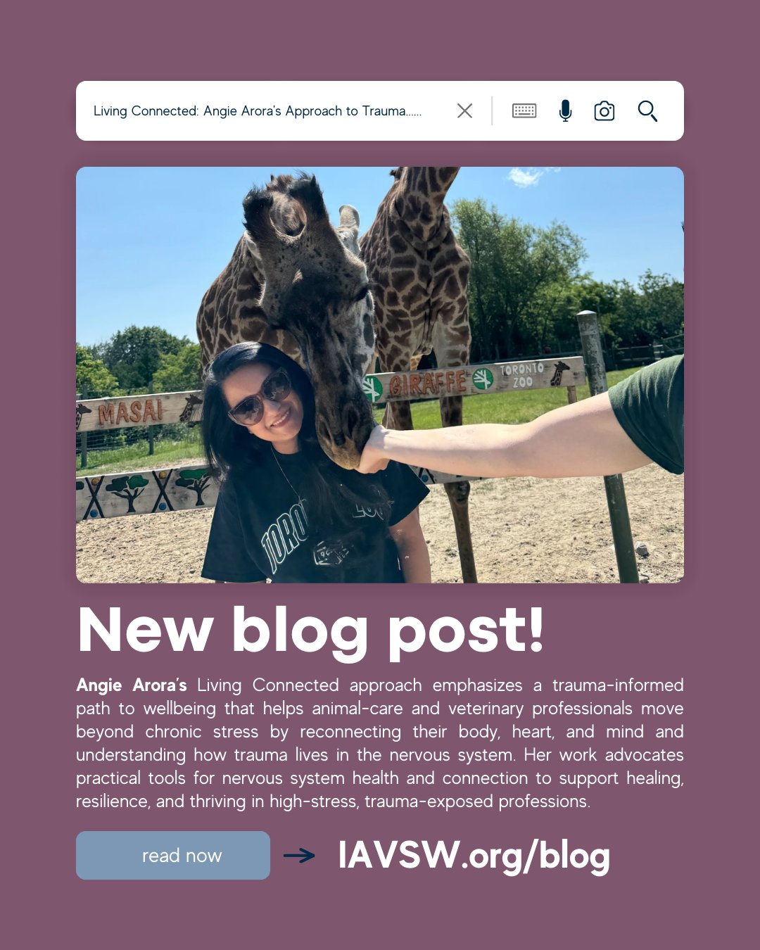 Elevating Veterinary Well‑Being - A Must‑Read from Angie Arora on IAVSW’s Blog
If you care about advancing the human side of veterinary medicine, you need to check out the latest insights from Angie Arora on the IAVSW blog. Angie brings clarity and compassion to one of the most critical conversations in our field, how we define and support well‑being for veterinary professionals.
As a Veterinary Social Worker, Well‑Being Coach, and Certified Compassion Fatigue Specialist, Angie challenges us to look beyond traditional mental health frameworks and toward a holistic, trauma‑informed, equity‑centered perspective that reflects the real lived experiences of those in animal care. Her approach underscores that:
✨ True well‑being isn’t only about surviving; it’s about thriving in environments that are inherently stressful and emotionally demanding
✨ Stress and trauma in vet med are cumulative and systemic, not just individual, challenges
✨ Equity, inclusion, nervous system health, and compassionate support are all essential pieces of professional quality of life
Angie’s work reminds us that supporting those who care for animals starts with acknowledging the full context of their work, including the emotional and systemic realities they face every day. Her voice is an important one for anyone invested in sustainable veterinary practice, team health, and compassionate care.
Read the full post on the IAVSW website and let’s continue the conversation about holistic well‑being in veterinary fields at IAVSW.org/blog
#VeterinaryMedicine #WellBeing #CompassionFatigue #TraumaInformedCare #DEIB #VeterinarySocialWork #Leadership #Healthcare
