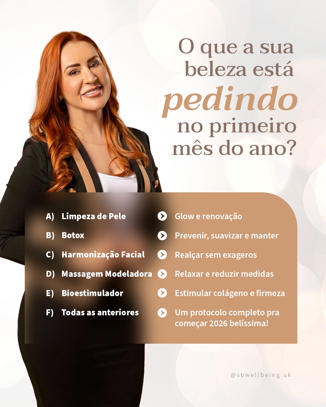 Janeiro é o mês de recomeçar… inclusive o autocuidado! ✨
Qual tratamento você escolhe para começar 2026 cuidando de você? 👇
.
January is the month to start fresh… including self-care! ✨
Which treatment do you choose to begin 2026 taking care of yourself? 👇