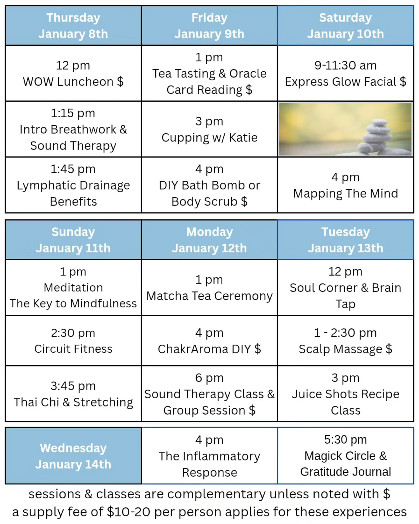 Join us Jan 8th-14th for 2026 Wellness Week ReAlign - from Burnout to Balance.
Here is our Wellness Week calendar of events. You can register or RSVP online at TheCompassSpa.com or call us at 813-402-2089. All participants will be entered in a drawing for a spa gift certificate. #WellnessLifestyle #HolisticHealing #thecompassspatampa