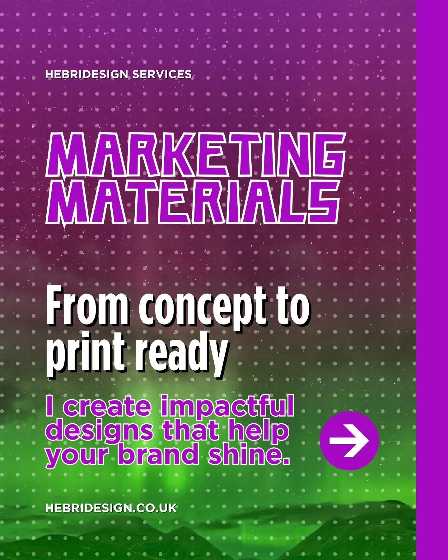Level up your marketing materials with bespoke designs made locally💡✨
From labels and decals to flyers and banners… whatever you need to promote your business, I can bring it to life.
Big or small projects I can help 🖥️✍️
Let’s make your brand stand out from the crowd!
📩 Message me to get started
#Hebridesign #OuterHebridesBusiness #BrandDesign #GraphicDesign #MarketingMaterials ShopLocal SupportSmallBusiness IsleOfHarris ScottishBusiness DesignForBusiness