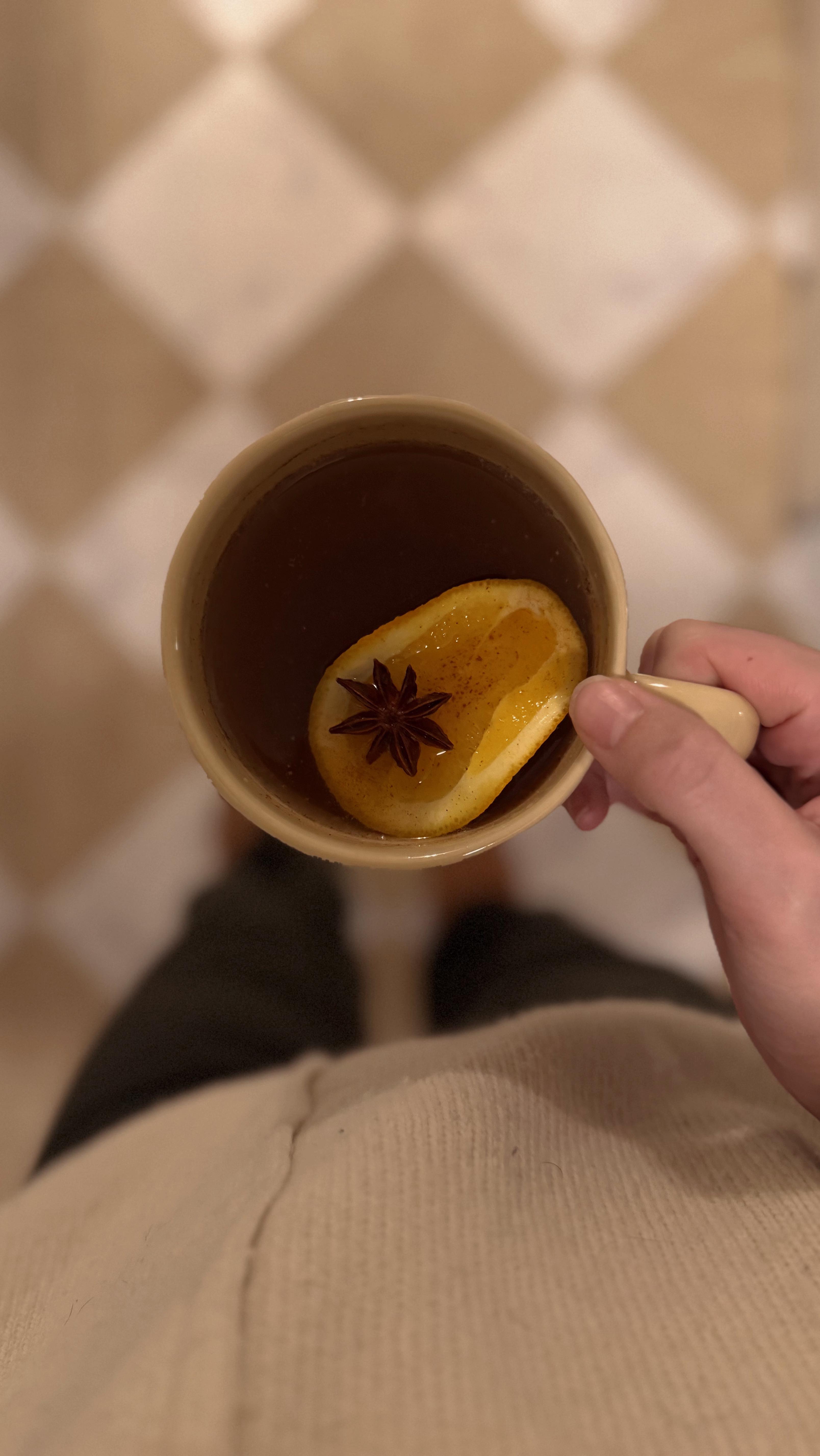 Nothing a hot toddy canโt cure ๐
**Save this recipe for when you need to warm up on a bone cold day.
- squeeze of a lemon or orange
- 1 cinnamon stick or a dash of ground cinnamon
- 1 star anise
- a drizzle of local honey
- 1 shot of bourbon
- hot water