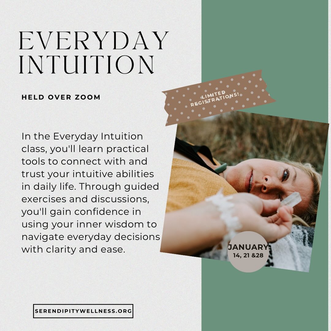 ✨ Everyday Intuition – A 3-Part Online Class ✨
Have you been feeling the nudge to trust yourself more…
to listen to that quiet inner voice…
to strengthen your intuitive gifts in a grounded, supportive way?
This 3-evening live Zoom class is an invitation to explore intuition as a daily practice, not something reserved for the “gifted few.”
🌙 We’ll explore together:
🔮 Muscle testing
🔮 Oracle cards & intuitive interpretation
🔮 Pendulum guidance
🔮 Automatic writing
🔮 Meditation, grounding & energy clearing
💫 Wednesdays | Jan 14, 21 & 28, 2026
⏰ 6:00–8:30 PM MST
📍 Live on Zoom
📘 Includes PDF guidebook + gentle integration practices
💗 Sliding scale investment:
$88 Supported | $111 Balanced | $122 Supporter
(No proof needed — all receive full access)
✨ Whether you’re brand new or expanding your intuitive toolkit, this space meets you exactly where you are — with compassion, curiosity, and heart.
📩 DM me to register
💻 Book via my website or Eventbrite
💌 E-transfer: serendipitywellnesscontact@gmail.com (+ GST)
I can’t wait to walk this path with you 💗
— Anitta
#EverydayIntuition #IntuitiveDevelopment #TrustYourInnerKnowing #EnergyAwareness #SpiritualTools IntuitionPractice ZoomClasses SerendipityWellness ReikiTeacher HeartLedLiving 🌙✨