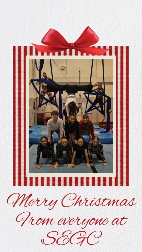 Merry Christmas from everyone at South Essex Gymnastics Club!๐
We are so proud of our gymnasts' achievements this year. Enjoy the festive break, and we look forward to seeing you back on the floor in the New Year! ๐คธโโ๏ธโ๏ธ