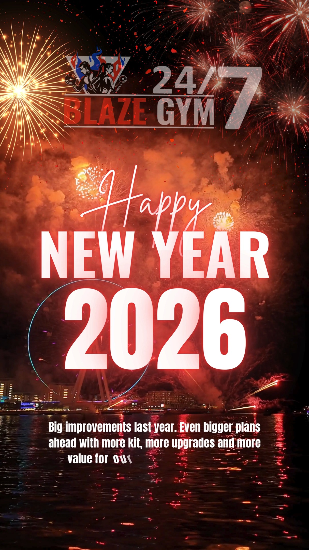 Happy New Year! Thank you for your support, we have big improvements coming in 2026!
Wishing everyone health and happiness in the year ahead ❤️, we hope you BLAZE Thru Your Fitness Goals in 2026🔥