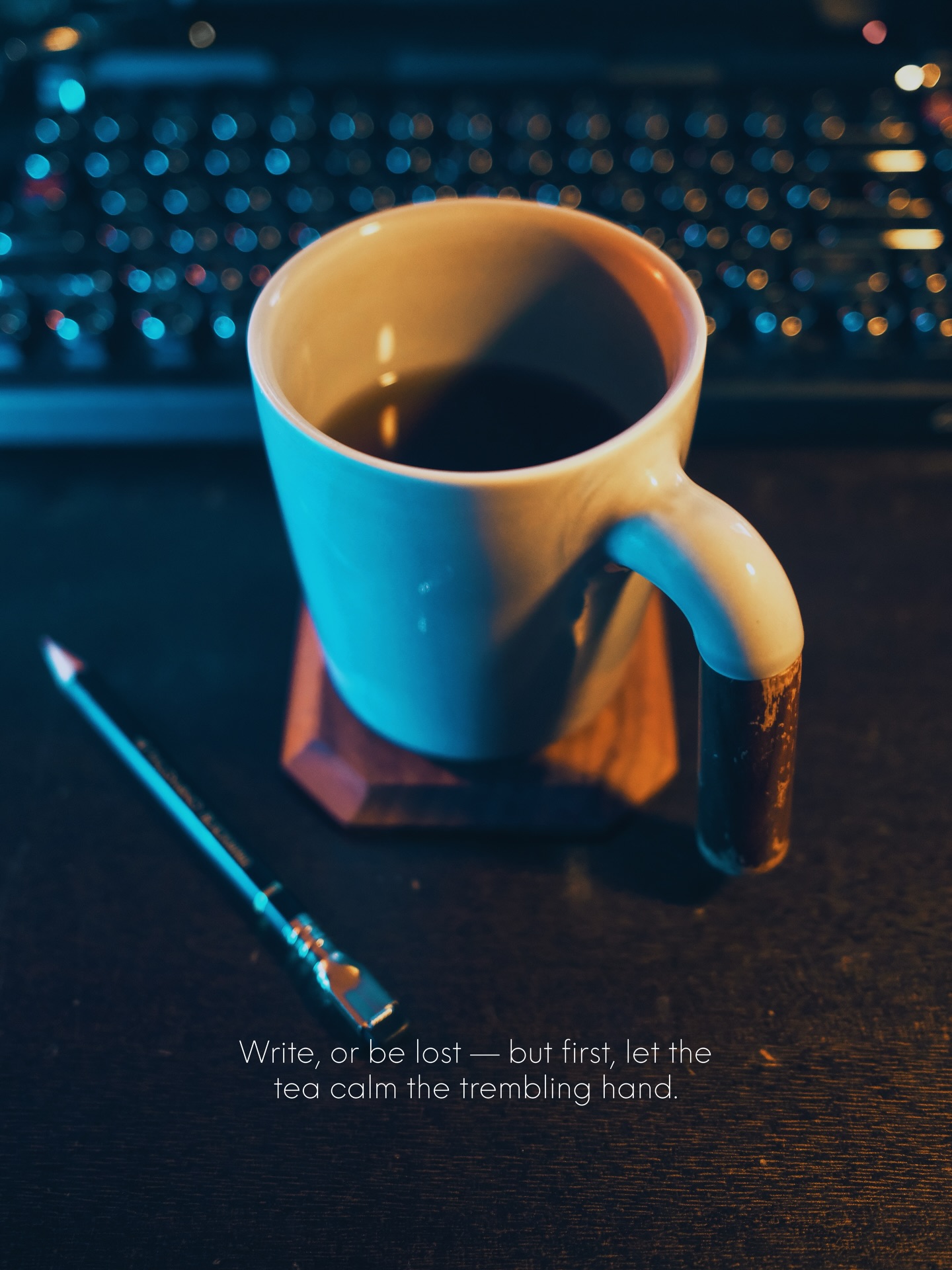 Write, or be lost - but first, let the
tea calm the trembling hand.
This week’s quote on Chronodex planner: You can‘t stop the waves, but you can learn to surf. - Jon Kabat-Zinn
#chronodex #quotes #jonkabatzinn