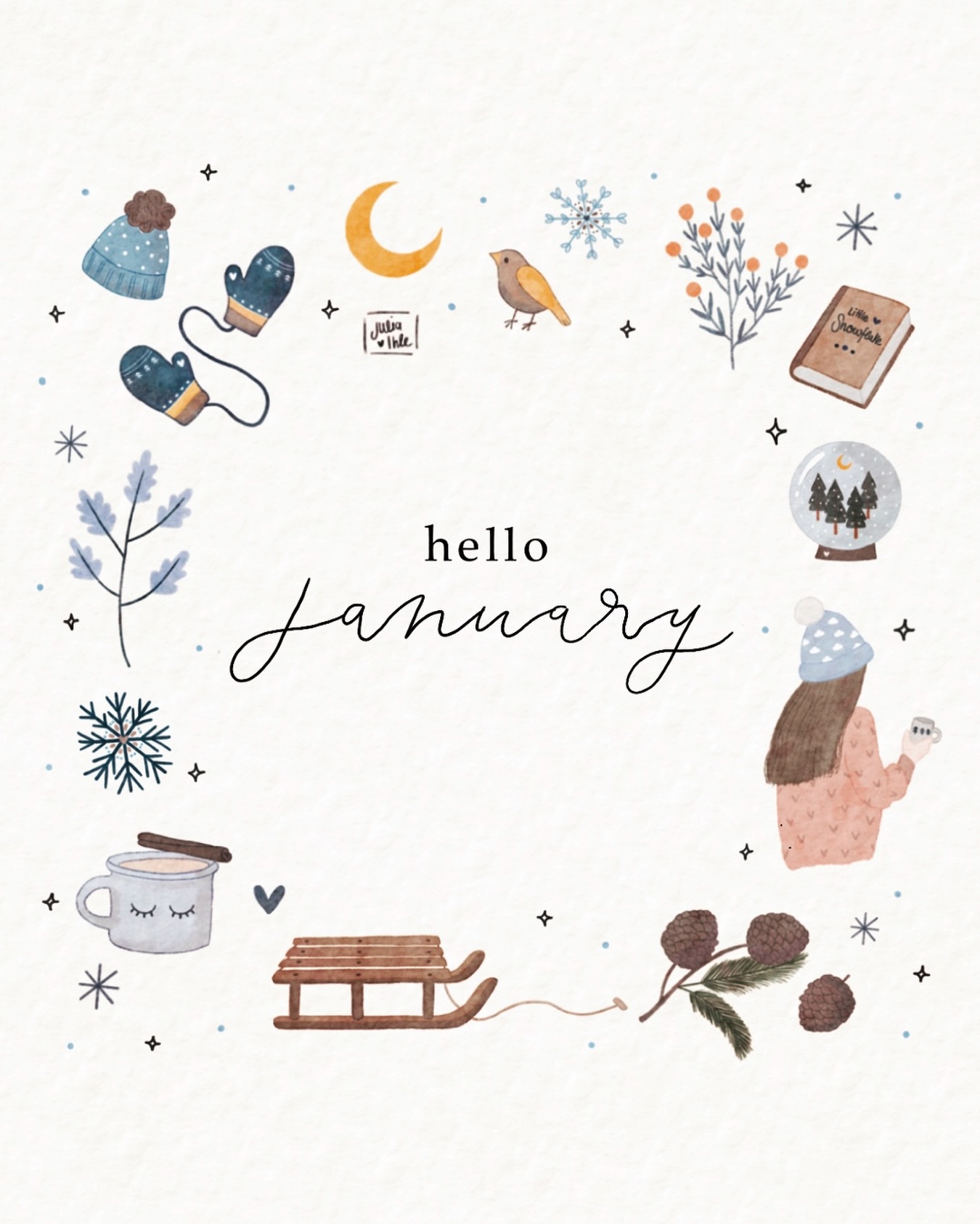 Hello January 🩵⛸️❄️🌨️✨☕️
.
.
#doodlesart #januar #procreateillustrations