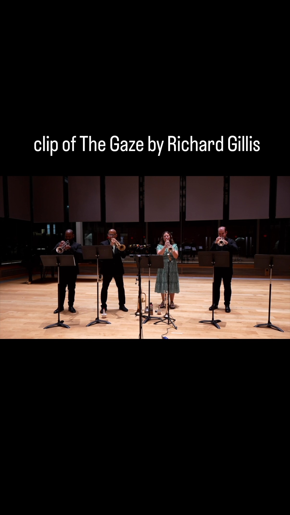 Happy new year! Finally getting to post some of my fall recital and super pumped about this clip of “The Gaze” featuring @waynesheqenz @nerdyprof and @dustinbeardsley 🎺🎺🎺🎺 Everyone had a little solo moment and here is mine 😘 Full recording on YouTube ❤️
•
#musicianlife #trumpet #trumpeter #trumpets #trumpetsection #trumpetquartet #solo #trumpetsolo #chambermusic #newmusic