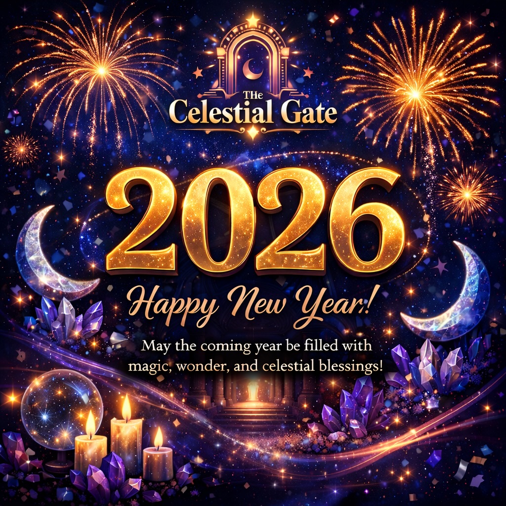 ✨ THE GATE OPENS — 2026 ✨
As the old year dissolves into shadow,
The Celestial Gate stands open once more.
May 2026 be a year of true alignment —
where false paths fall away,
where what was stolen is returned,
and where your power answers only to you.
We wish you a year of
🜂 sharpened intuition,
🜁 protected thresholds,
🜃 steady abundance,
🜄 and magic that moves quietly but unmistakably.
May the unseen walk beside you as guardians,
may your wishes be heard beyond words,
and may every door you step through be one you chose.
From our Gate to yours — Blessed 2026.
The path is open.
The Celestial Gate