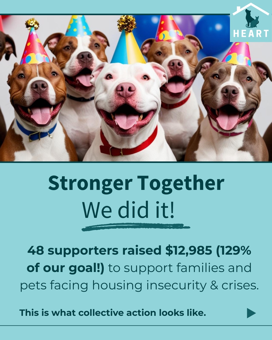 Weāre feeling so grateful. Because of our community, families and their beloved pets are staying together when it matters most. Thank you for showing up, for believing in our mission, and for supporting your fellow community members. We are always stronger together.
.
.
.
Nos sentimos muy agradecidos. Gracias a nuestra comunidad, las familias y sus queridas mascotas seguirÔn juntas cuando mÔs lo necesiten. Gracias por lograrlo con nosotros, por creer en nuestra misión, y por apoyar a miembros de sus comunidades. Siempre somos mÔs fuertes juntos.