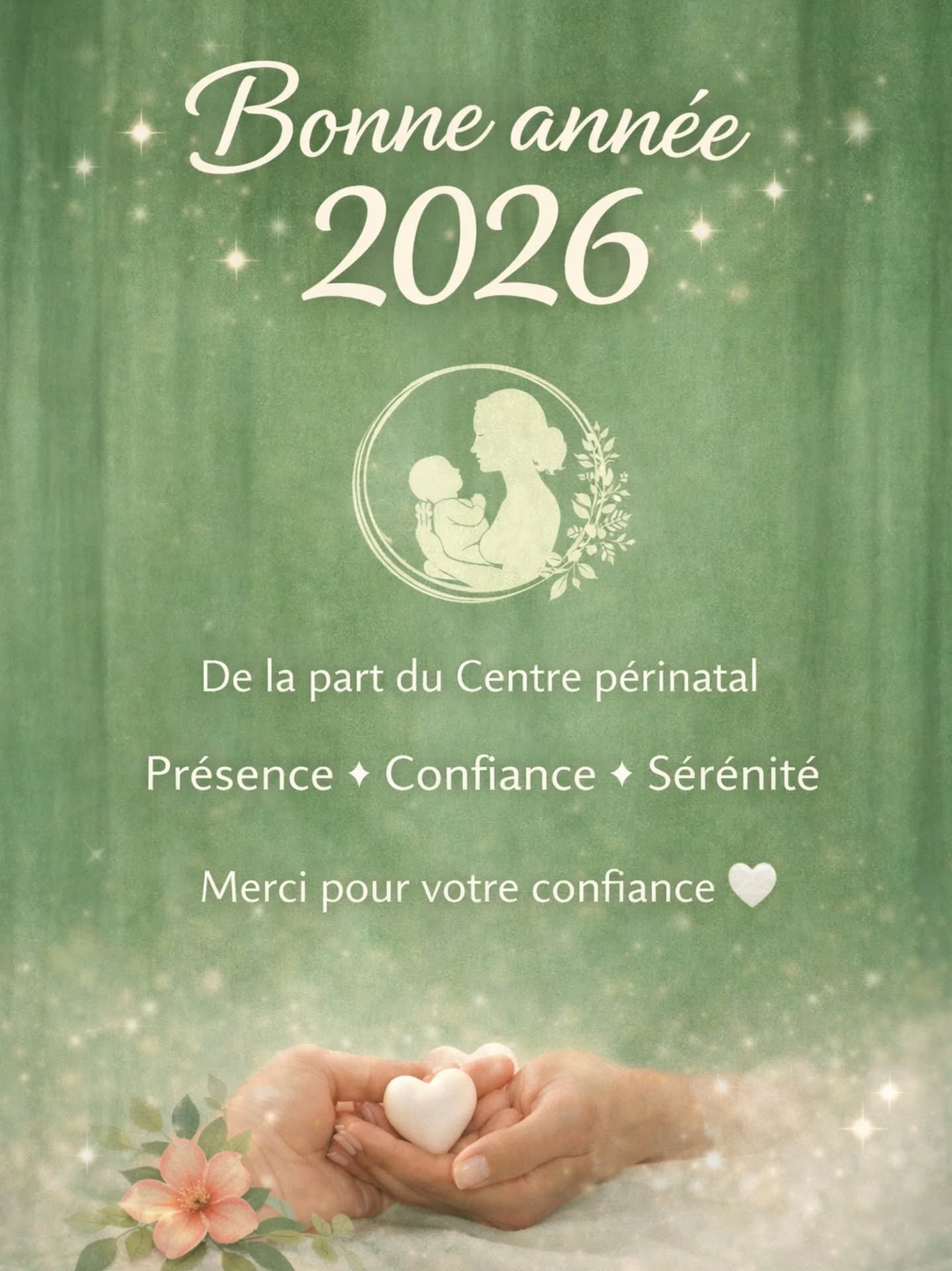 ✨ Bonne année 2026 ✨
Toute l’équipe du Centre périnatal de Brignoles vous souhaite une année
placée sous le signe de la présence, de la confiance et de la sérénité 🌿
Merci à toutes les familles pour la confiance que vous nous accordez.
C’est un honneur de vous accompagner, à vos côtés,
dans ces moments si précieux de la vie.
Nous avons hâte de continuer à vous soutenir en 2026 🤍
#BonneAnnée2026 #CentrePérinatalBrignoles
#Périnatalité #Parentalité #Naissance
Accompagnement Bienveillance Confiance