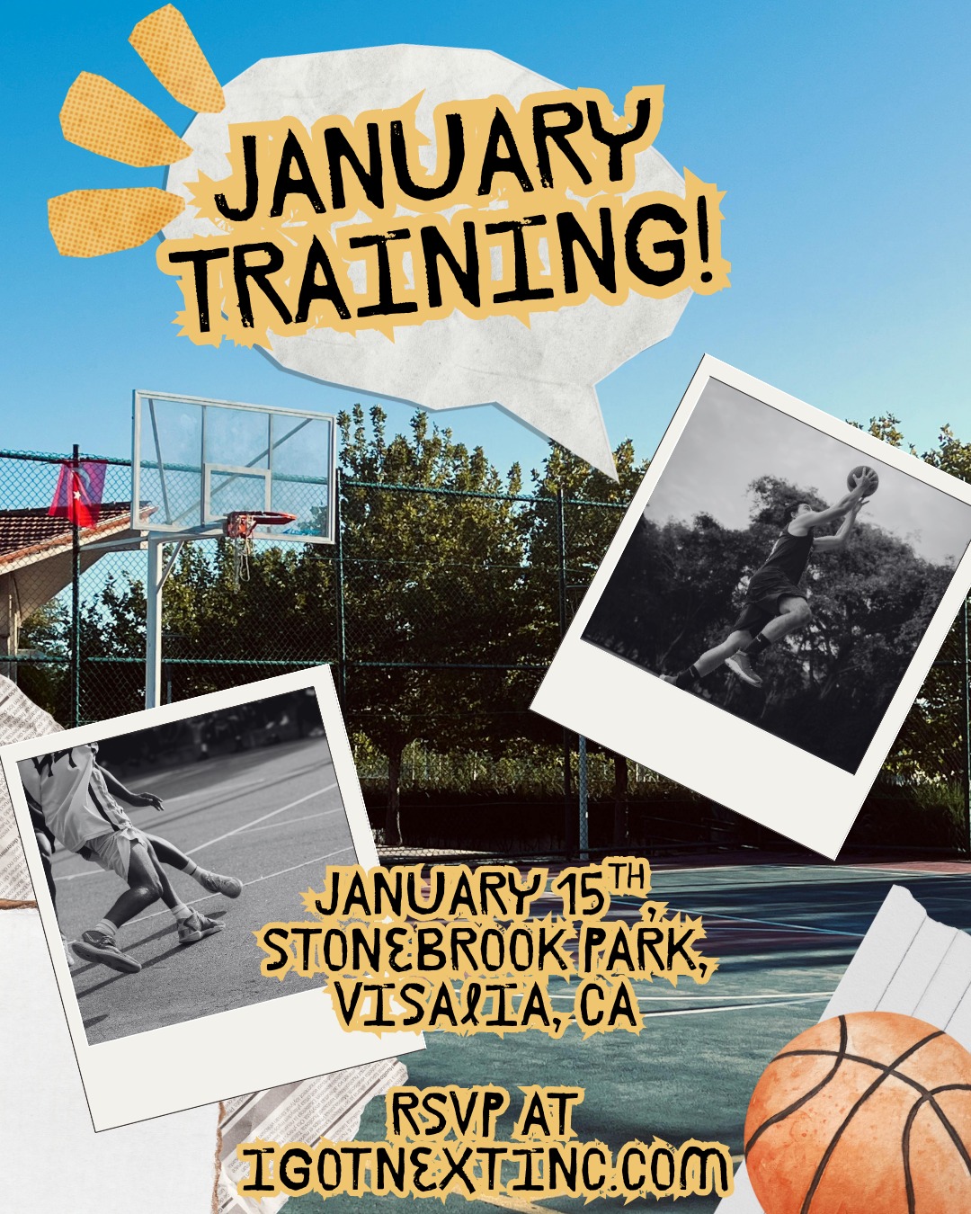 First event announcement of 2026! We're hosting our monthly basketball training at Stonebrook Park! For more details, and to register, check out our website! 🏀
https://wix.to/RsZgfEW
#basketball#visalia#explorepage