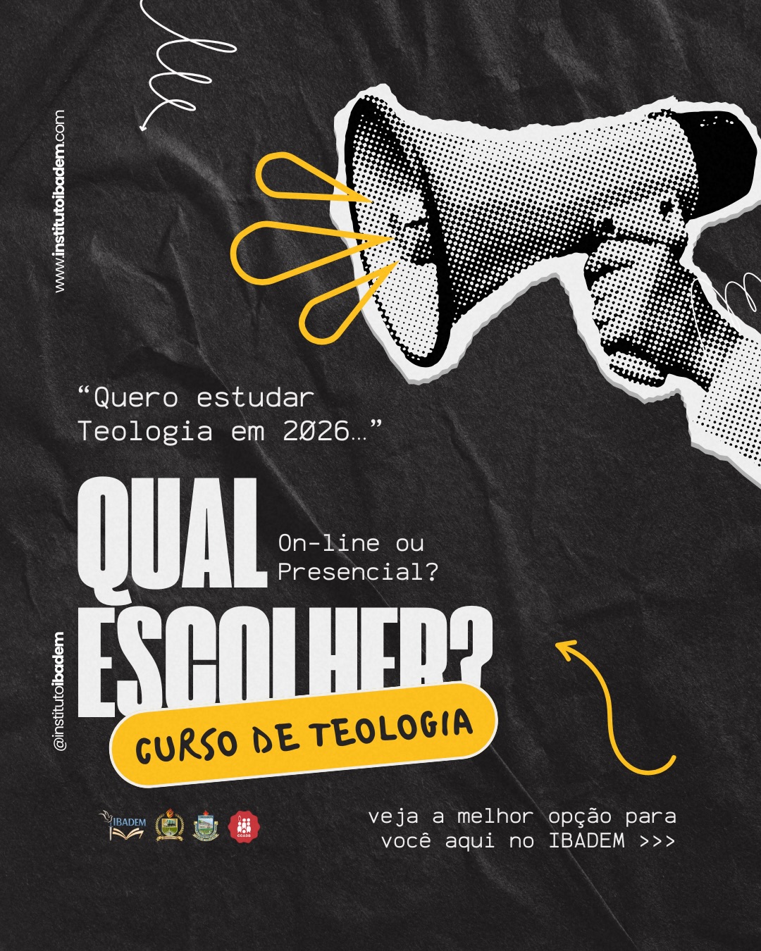 Tá em dúvida de qual opção escolher e iniciar seus estudos teológicos em 2026?
Nós te ajudamos nisso!