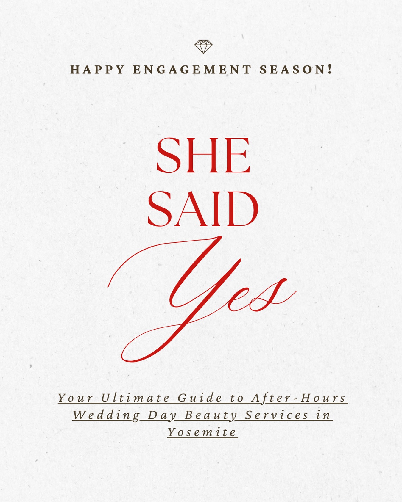 Happy New Year everyone! And if you recently got engaged over the holidays,congratulations!
Now is the time to lock in your wedding vendors.
Check out our new guide live on the blog for everything you’ve ever wanted to know about after-hours wedding day beauty services! Whether you’re considering an all day adventure photo shoot or a sunrise elopement in a remote destination, we’ve got answers to all of your questions! After-hours services are our specialty. Check it out here👇🏻
https://www.yosemitemakeupandhair.com/post/your-ultimate-guide-to-after-hours-wedding-day-beauty-services-in-yosemite
.
.
.
#afterhoursbeauty #weddingplanning #yosemitebride #engaged #yosemitemakeupandhair #adventurewedding #sunrisewedding #yosemitewedding