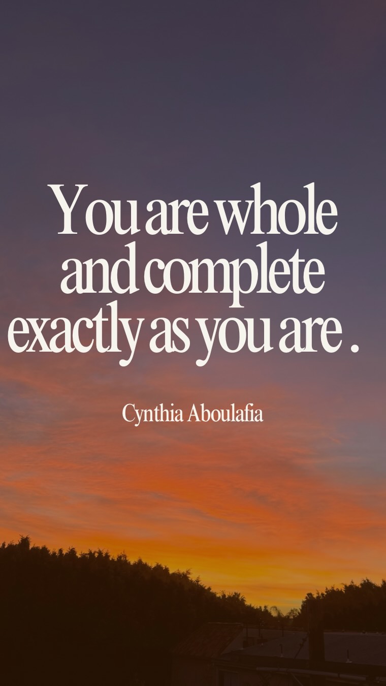In case you need this reminder too… You are whole and complete exactly as you are. ❤️
A beautiful message from a beautiful soul - thank you @cynthiaabulafiayoga ✨
Full conversation on Spotify, Apple Podcasts and YouTube 🤍
#spiritualguidance #spirituality #spiritualjourney #selflove #positivity