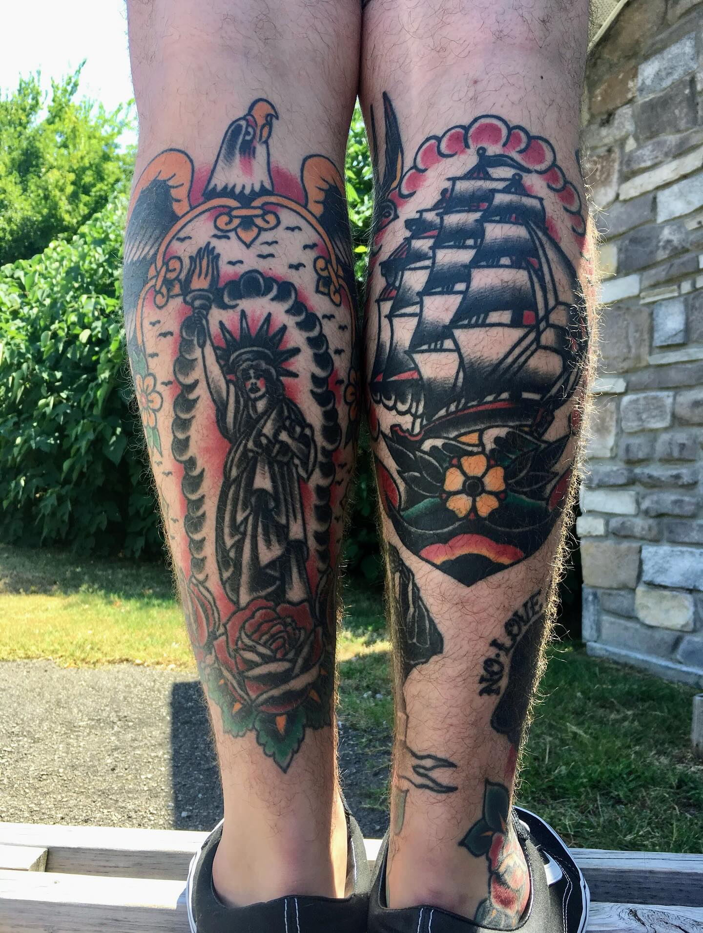 Healed work by the awesome @anstine.tattoo To book with Michael DM him directly or click the link in our bio TODAY! #traditionaltattoos #boldwillhold #nashvilletattoo