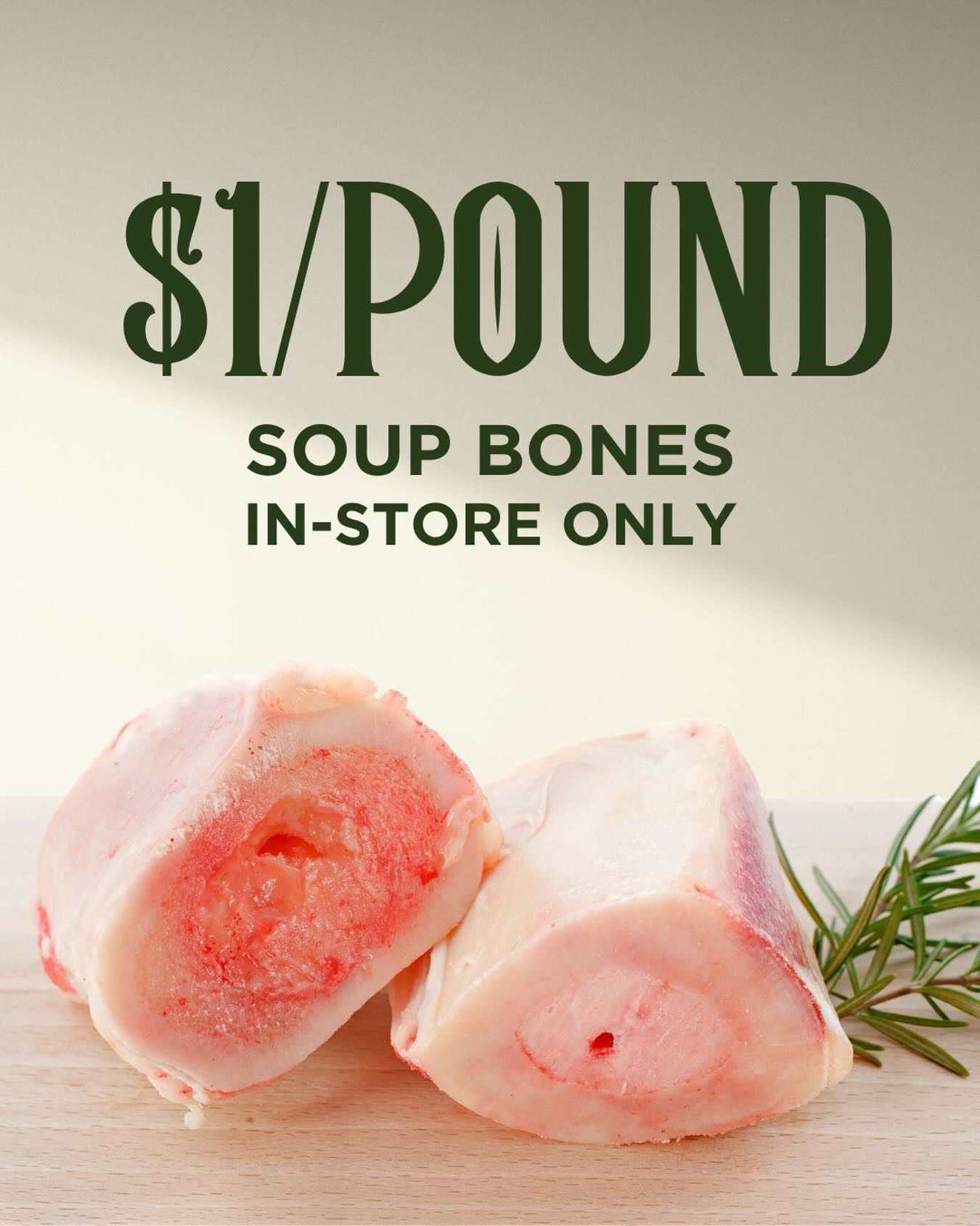 Happy New Year! 🎇
For January’s super sale, we’re offering our pasture-raised Wagyu beef soup bones for just ONE dollar a pound.
They’re perfect for making bone broth and soup stocks (or as a treat for our four-legged friends!) 🦴
Stock up and check out our other fullblood Wagyu products at 42 Valley Road in Mason, New Hampshire from Monday-Saturday 1-5pm. Sale valid through January, in-store only.