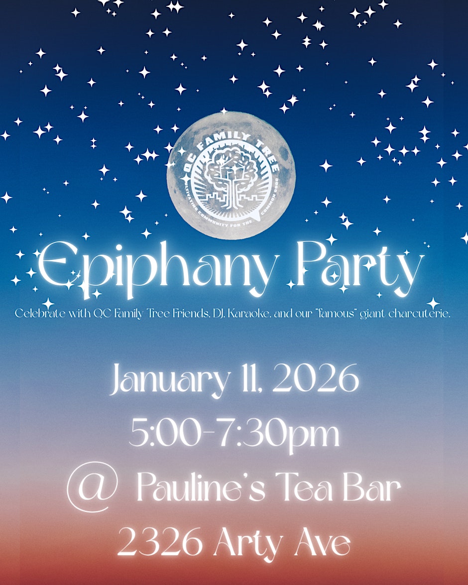 Mark your calendar! On January 11, our community is gathering for an Epiphany Party at Pauline Tea Bar. Join us for an evening of joy, creativity, and shared abundance as we celebrate together. Link in bio to RSVP!
#BelovedCommunityCLT #QCFamilyTree #WestCharlotte #CommunityCare