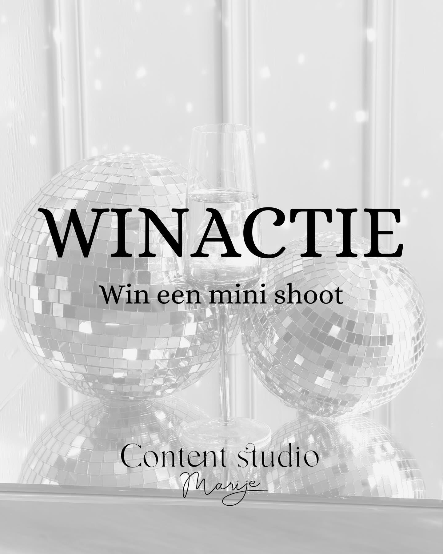 GESLOTEN 🪩 WIN EEN MINISHOOT 🪩
Om het jaar feestelijk te beginnen geef ik een minishoot weg! 📸
Wat kun je winnen?
Een minishoot die vóór april 2026 plaatsvindt. Dit mag zijn een zwangerschapsshoot, newbornshoot, portretshoot of een gezinsshoot! Max. 4 personen.
Hoe doe je mee:
🪩 Volg @contentstudiomarije op Insta en Facebook
🪩 Like en deel dit bericht
🪩 Tag iemand die deze winactie niet mag missen!
De winnaar wordt maandag 5 januari bekend gemaakt.
* De shoot vindt plaats vóór april 2026
* Je ontvangt 10 foto’s. Meer foto’s zijn bij te bestellen
* Voorwaarde: de foto’s mogen online gedeeld worden!
* De shoot vindt plaats rondom Havelte (reiskosten vanaf 10 km)
Succes! En de beste wensen voor het nieuwe jaar ♥️♥️