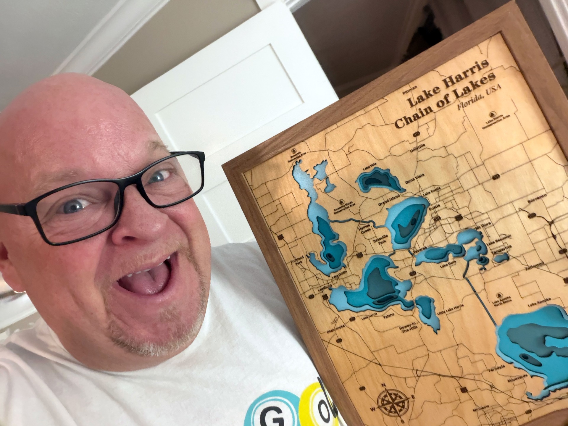 Occasionally I get gifts from fans/friends and this past weekend I got the BEST one I have ever received! I received this wooden 3D Custom Lake art map from my new buddy I met on a cruise with his family, Chris Harvey.
I was blown away by this. It's a map of the Harris Chain of Lakes, that I live on. I have always wanted one of these and actually mentioned it to Chris while having dinner with his awesome family on a cruise.
Well he brought me this at One Night Stans Comedy Club in Waterford, MI this past weekend. I love it so much and if you want one too you can contact Chris on here or check him on Etsy at https://www.tccreationsmi.etsy.com
THANK YOU SO MUCH CHRIS!!!!
@onenightstanscomedy
@onenightstanscc