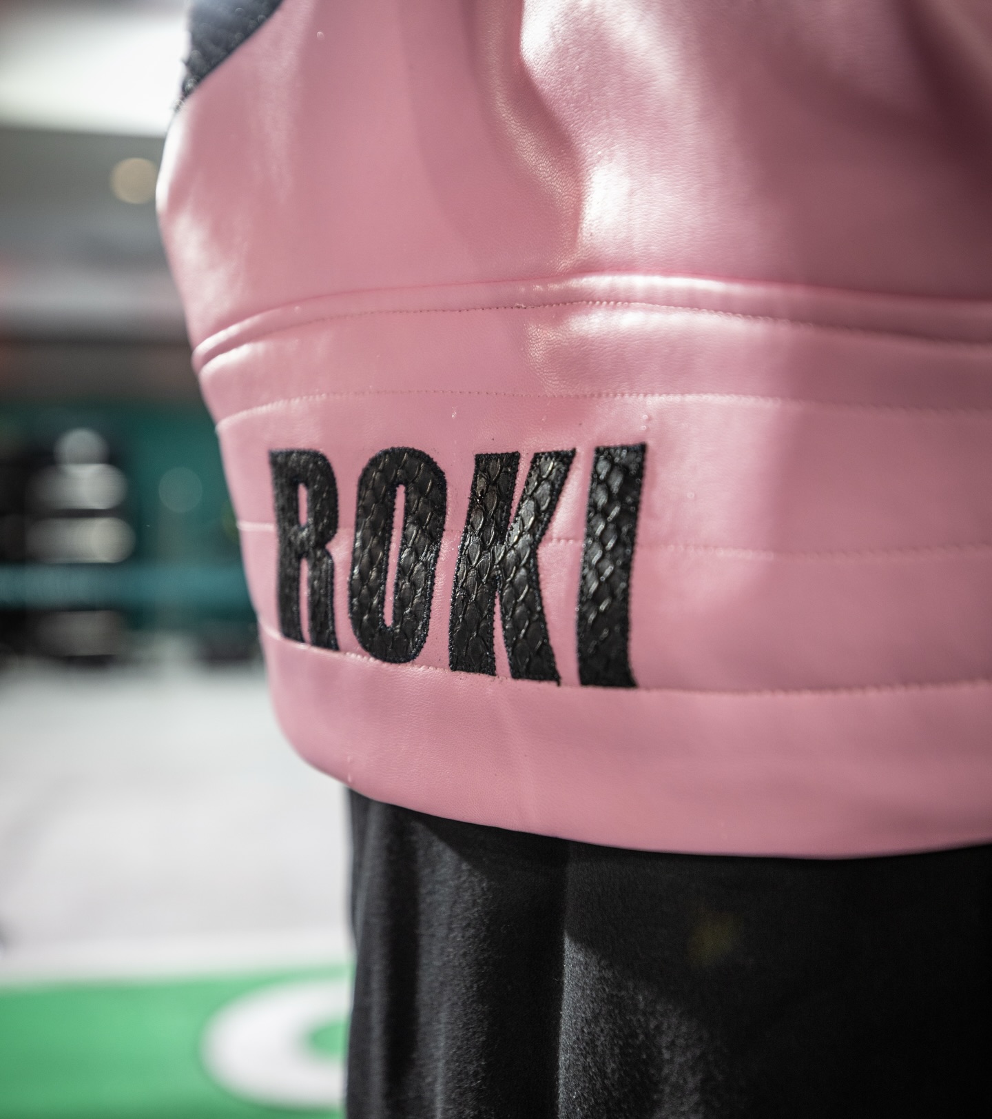 a custom leather piece by @renzo.cardoni worn by @christinaroki during the Las Vegas Grand Prix🎰🏎️