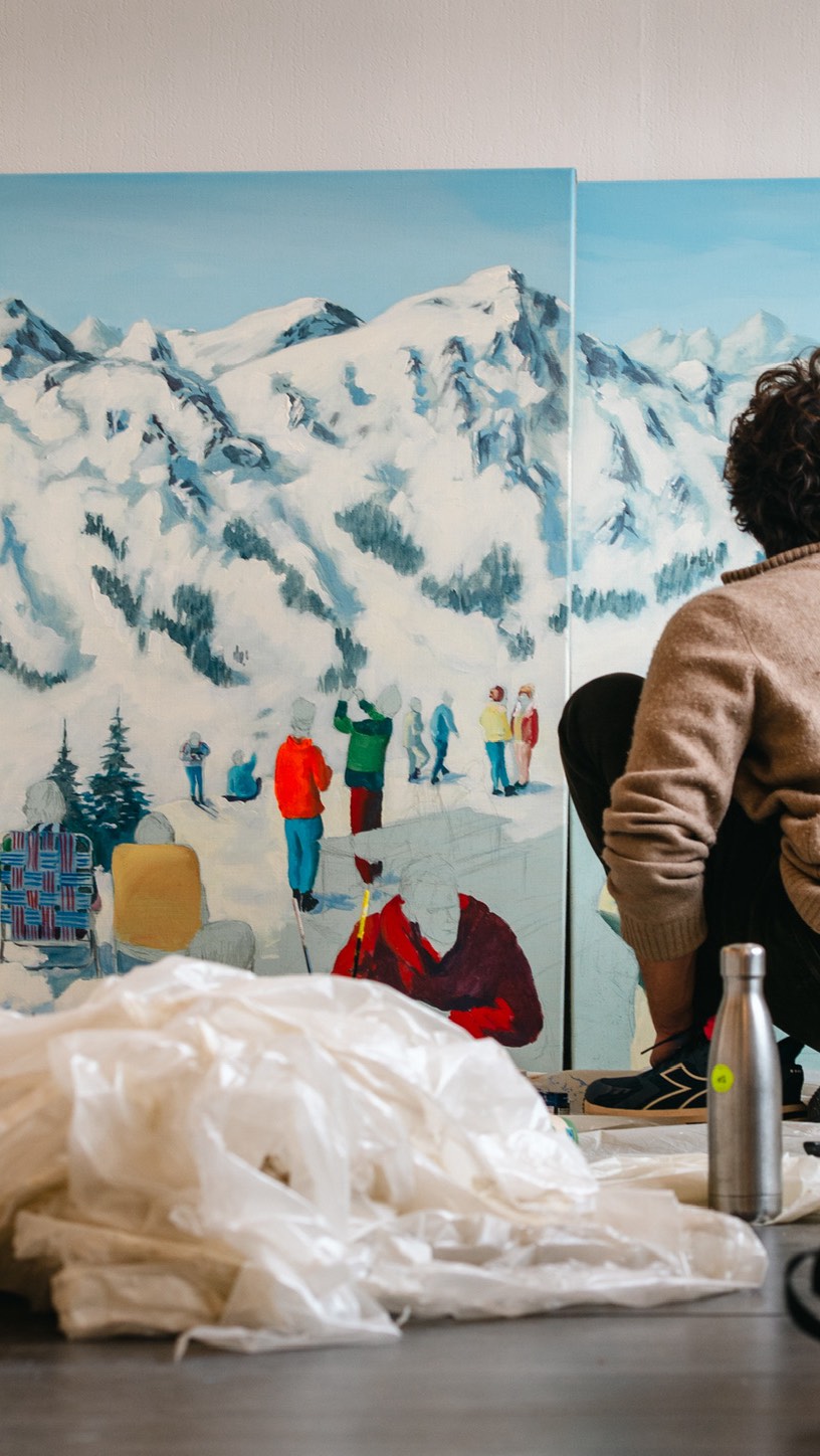 Mon plus grand format à ce jour, en triptyque 💪🔥
« Aux pieds du Matterhorn » - 320 cm x 115 cm
à été réalisé pour habiller la salle d’attente de la clinique dentaire @oralinecliniquedentaire
Pour tous les gens qui veulent penser à autre chose en attendant leur tour chez le dentiste 👌
Merci @asgouriou pour votre confiance 🙏 c’était un immense plaisir et un beau challenge de réaliser cette composition alpine 🏔️🏔️🏔️