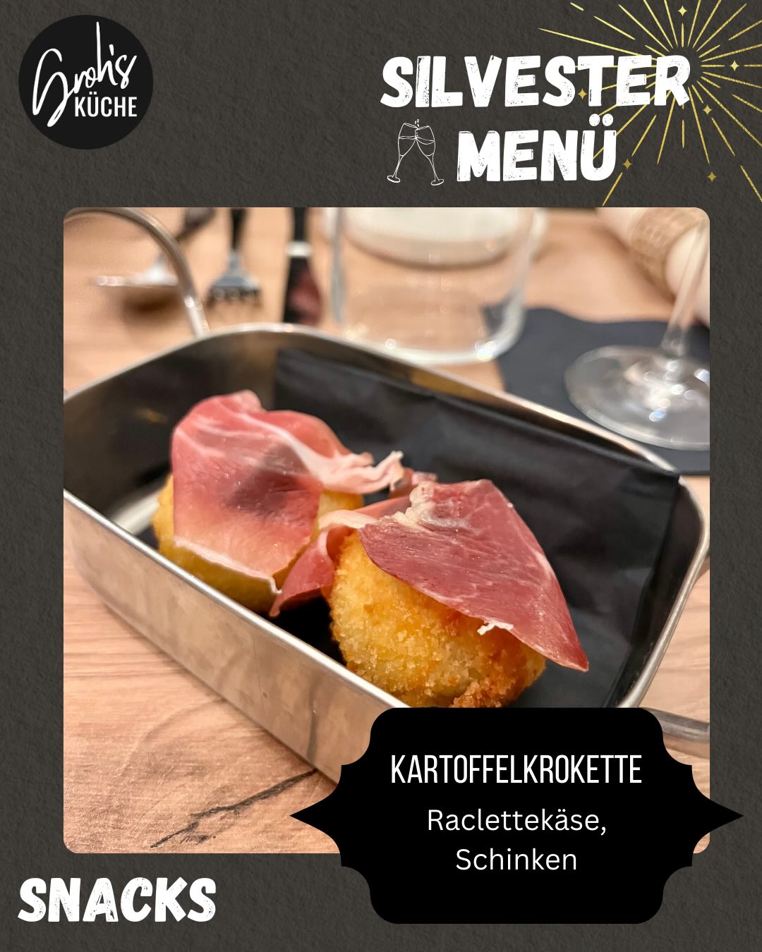 Liebe Leute,
wir bedanken uns mit diesem kleinen Einblick in unser Silvestermenü nicht nur für den tollen gestrigen Abend, sondern für das komplette letzte Jahr!
Wir beginnen den Jahresanfang mit unserem Betriebsurlaub und starten dann ab dem 20.01. hoffentlich genauso gut, wie wir das Jahr beendet haben.
Wir freuen uns schon darauf euch bald wieder zu sehen!