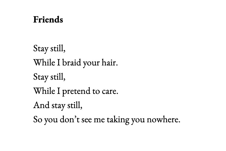 original poem about toxic friendship