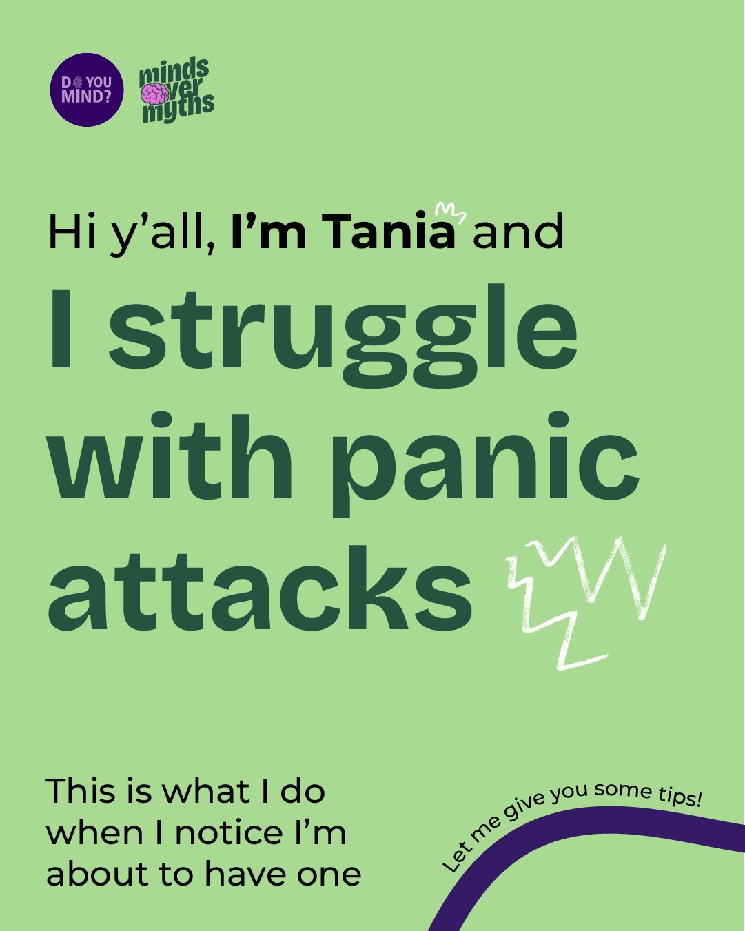 Panic Attack Tips! 💚
Our Mental Health Ambassador, @niataella , is here to share her personal experience with panic attacks and provide tips that help her get through difficult times. ❤️🩹
If you are facing panic attacks, remember: you are not your symptoms. You are so much more than your illness.🫂
Feel free to share your tips in the comments below 📑
#mindsovermyths #mhambassadors #doyoumind #erasmusplus #mentalhealthawareness
